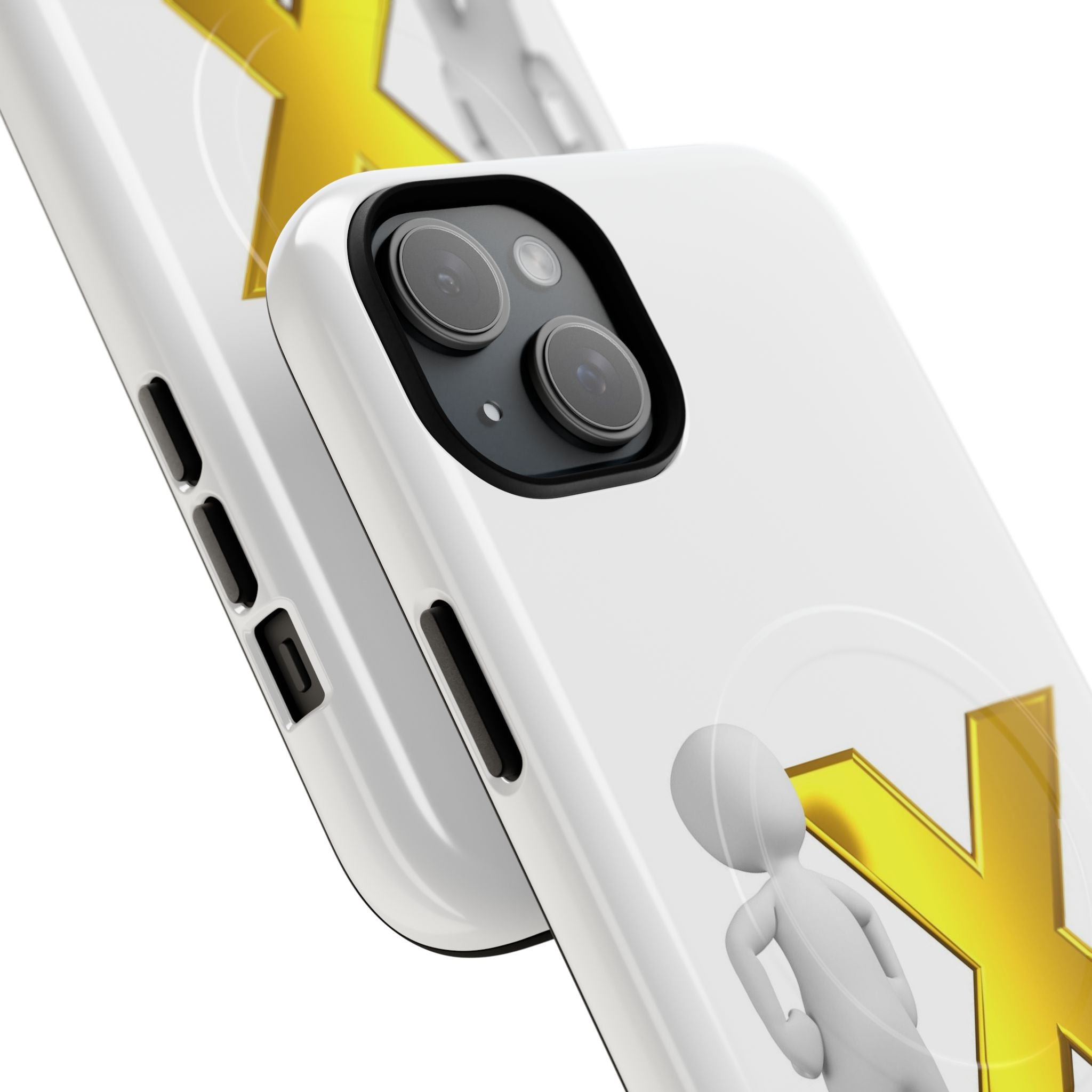 Gold X with 3D Figure iPhone Case | Tough Magnetic Case