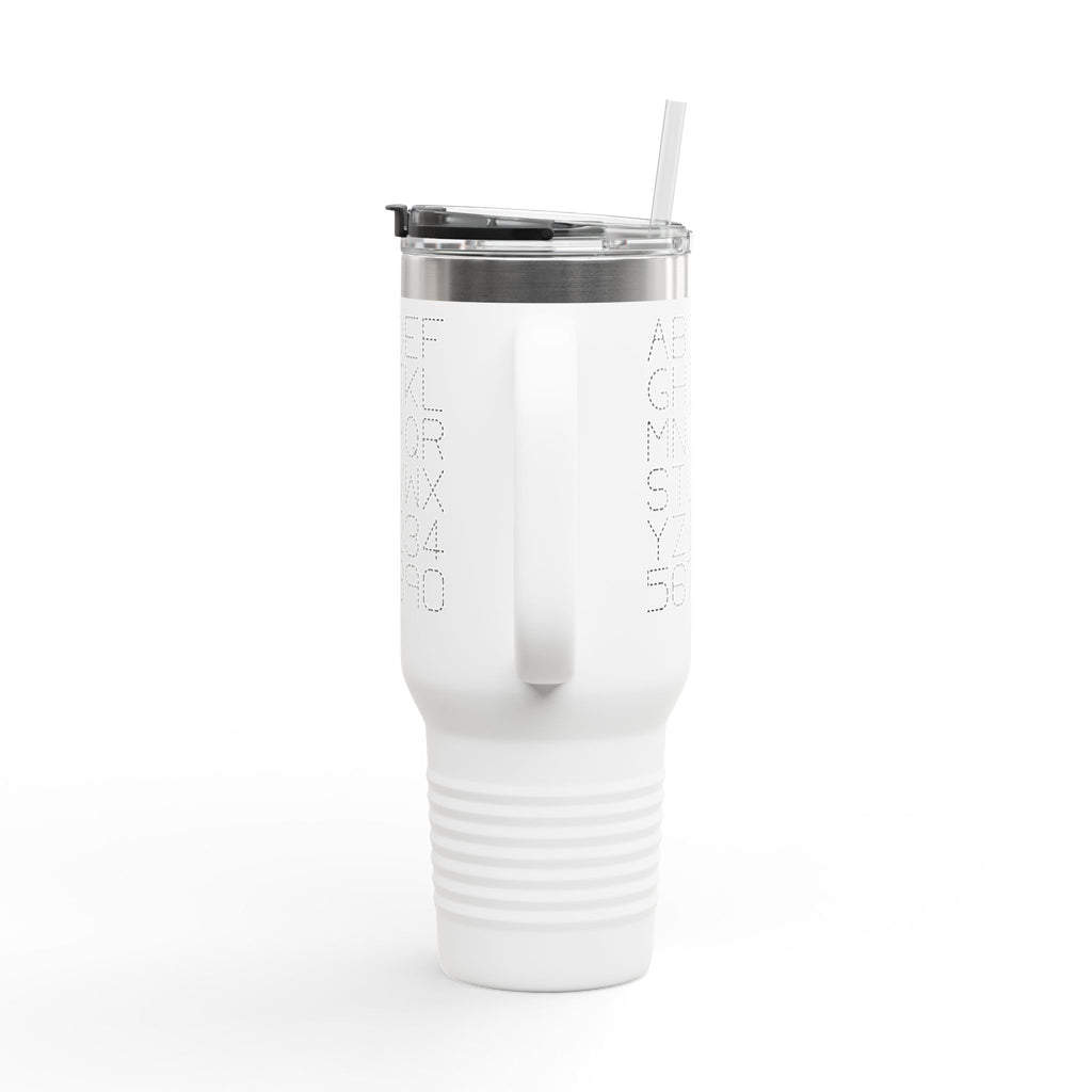 Alphabet Letters and Numbers Insulated Travel Mug | 40oz Tumbler