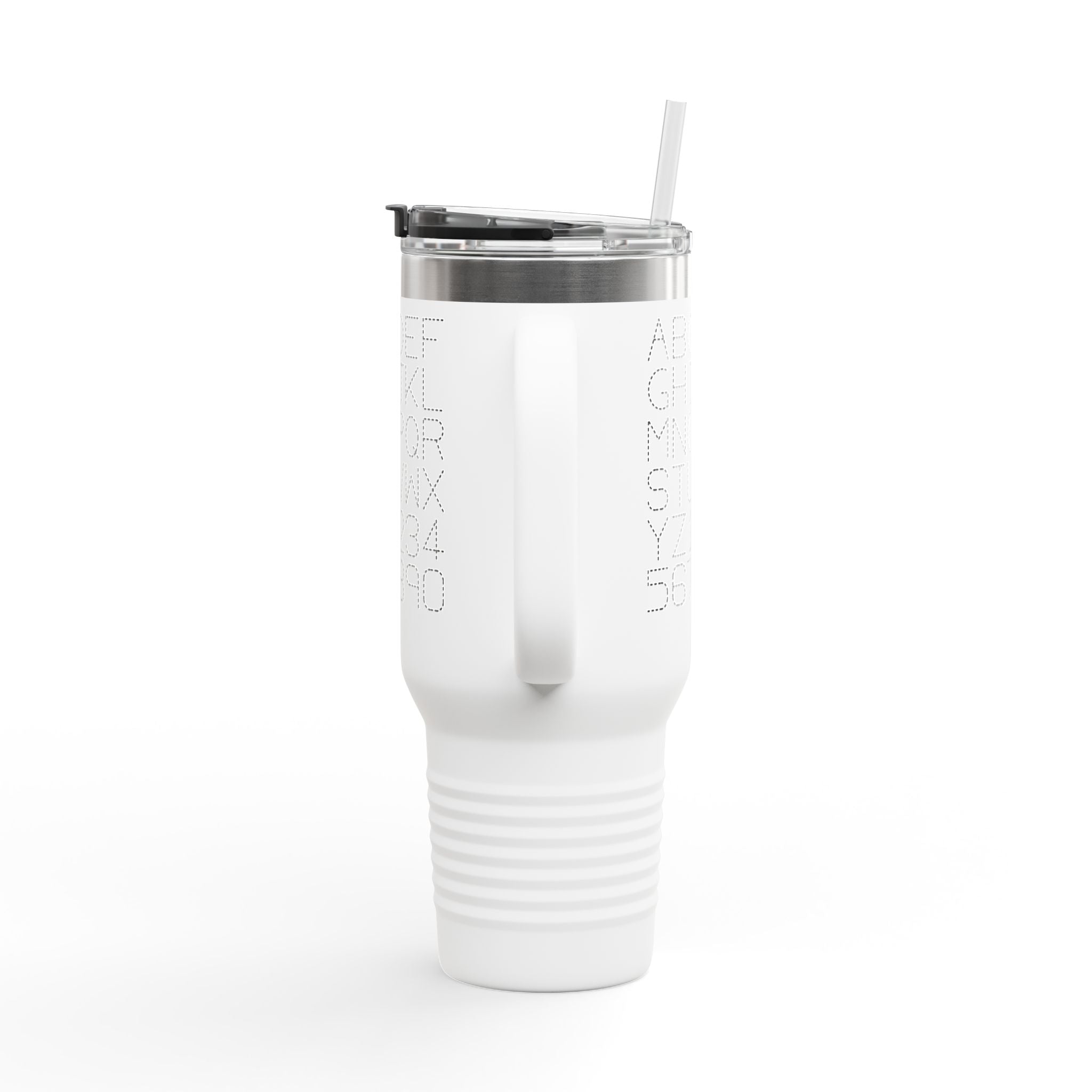Alphabet Letters and Numbers Insulated Travel Mug | 40oz Tumbler