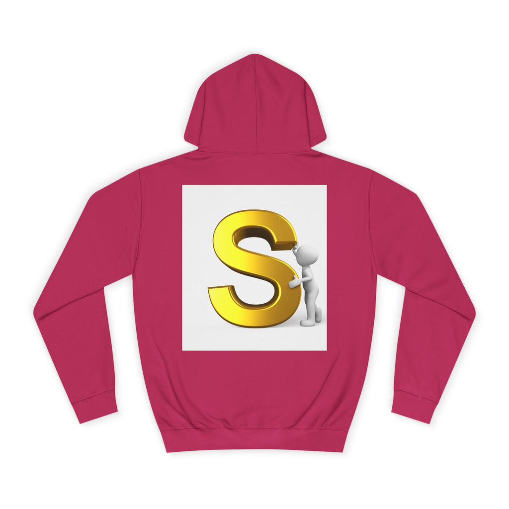 Gold Letter S with Character Hoodie | Initial Monogram Sweatshirt