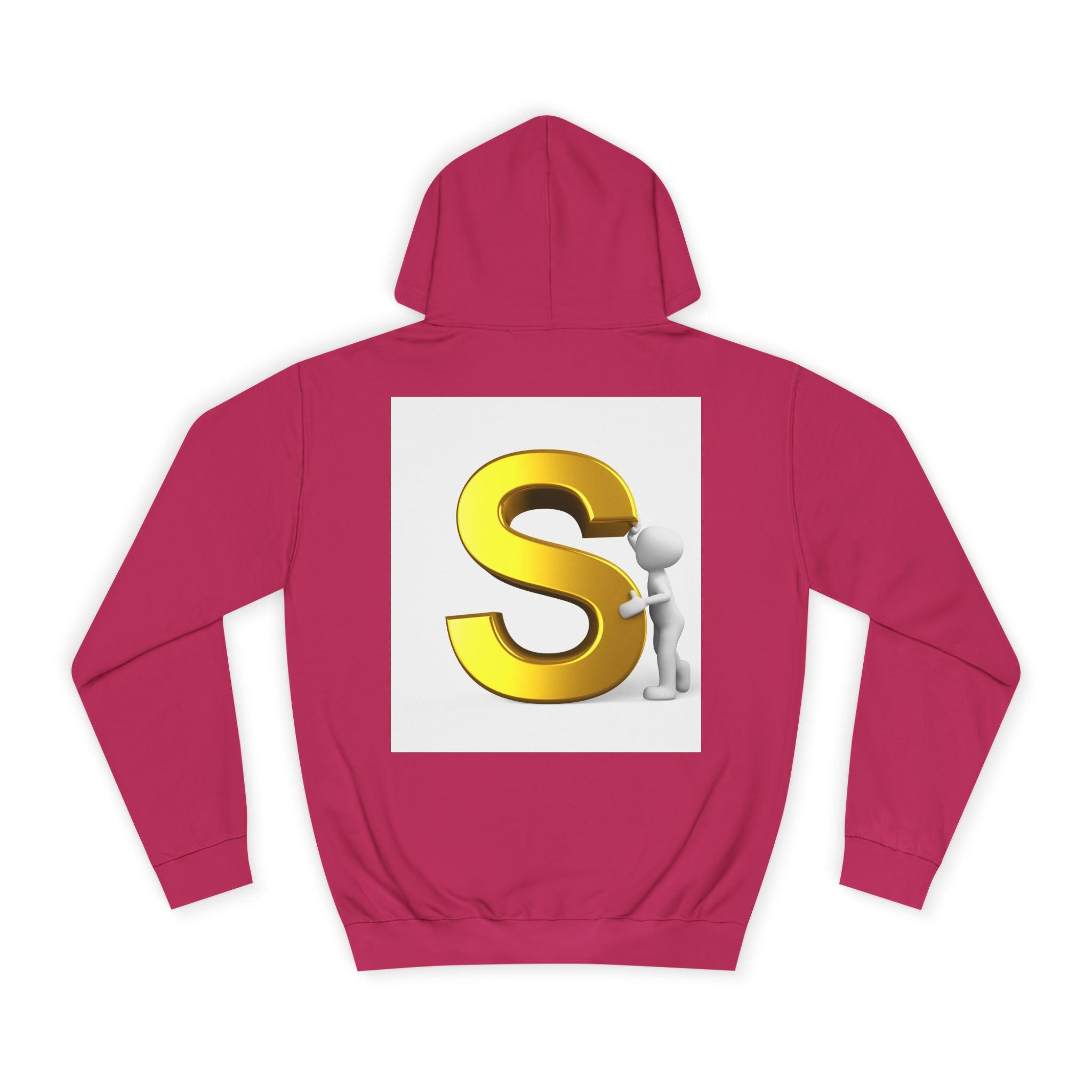 Gold Letter S with Character Hoodie | Initial Monogram Sweatshirt