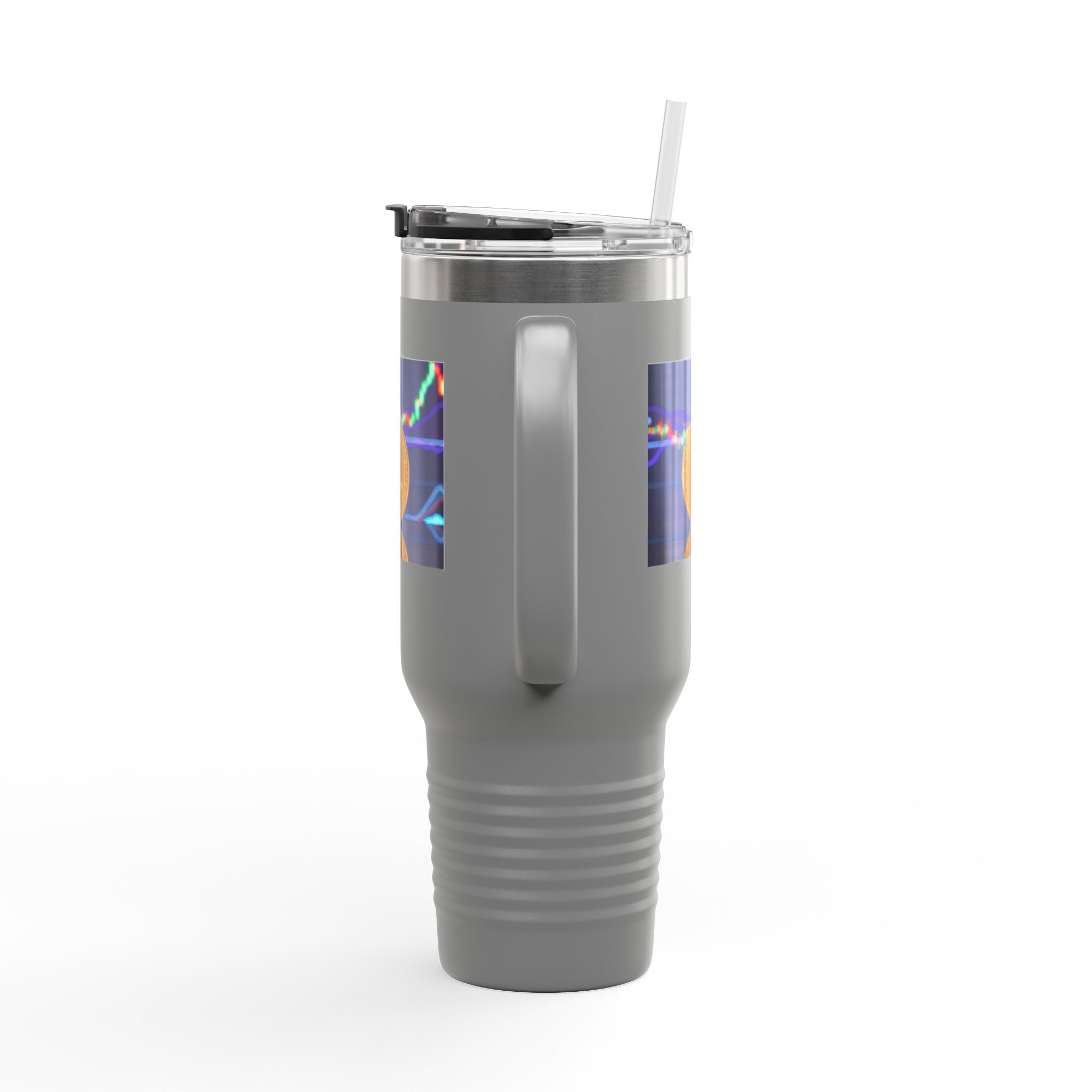 Litecoin Crypto Coin with Price Chart Tumbler | 40oz Insulated Travel Mug