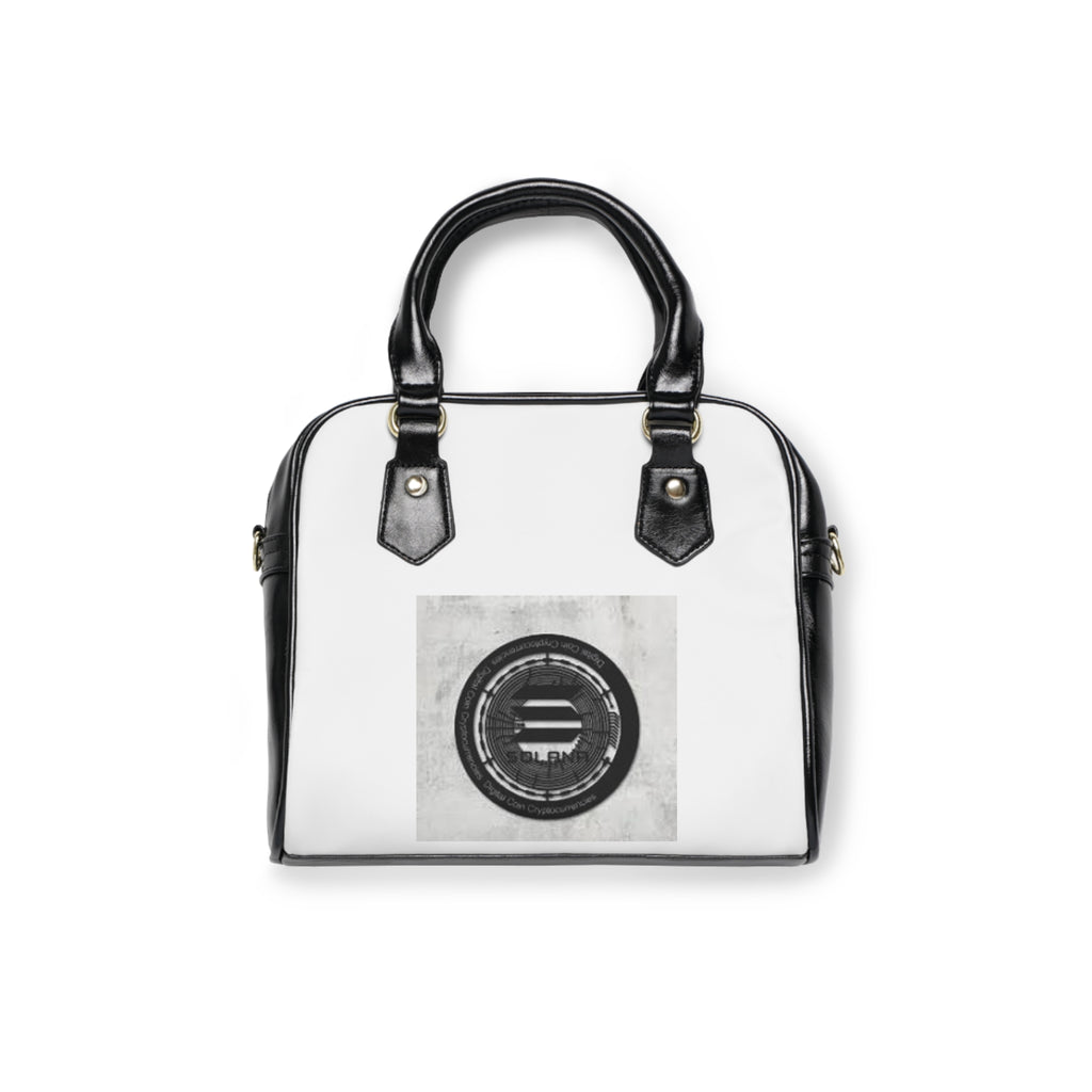 Solana Cryptocurrency Shoulder Handbag | Monochrome Photography Circle Logo
