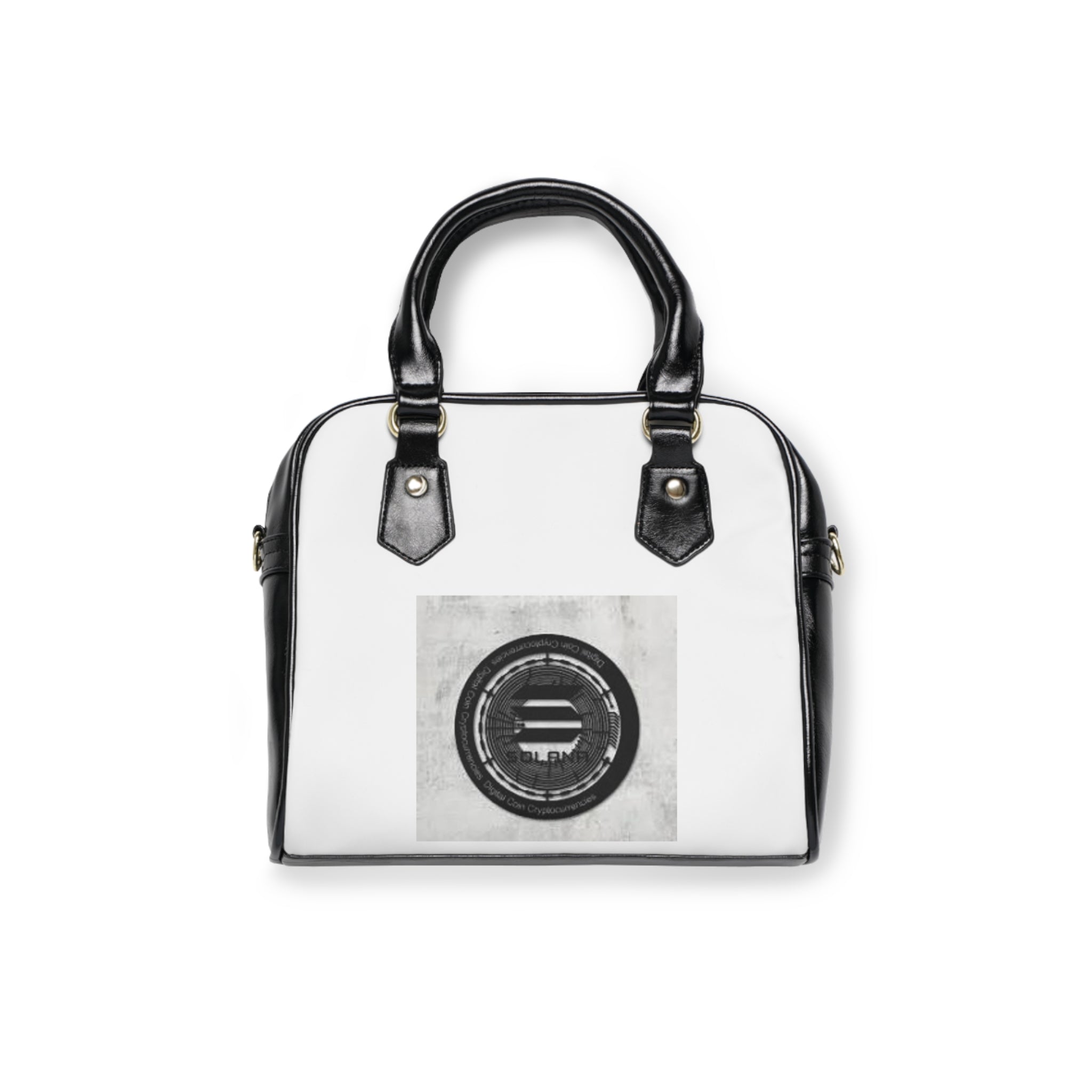 Solana Cryptocurrency Shoulder Handbag | Monochrome Photography Circle Logo