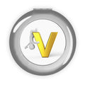 Gold Letter V monogram | Compact Travel Mirror