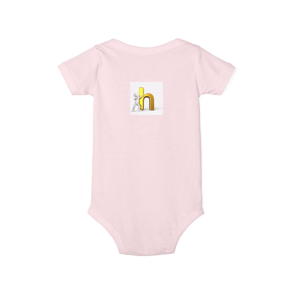 Yellow 3D Letter H Infant Jersey One Piece | Baby Bodysuit