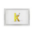 Yellow 3D Letter K with Figure Acrylic Serving Tray | Monogram Home Decor