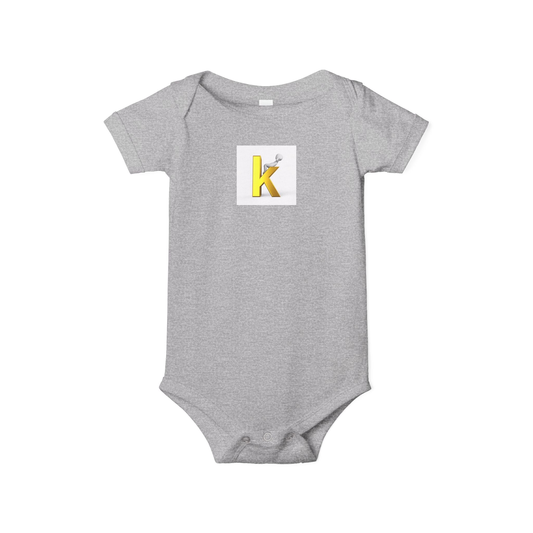 Yellow Letter K Initial Onesie | Infant One Piece