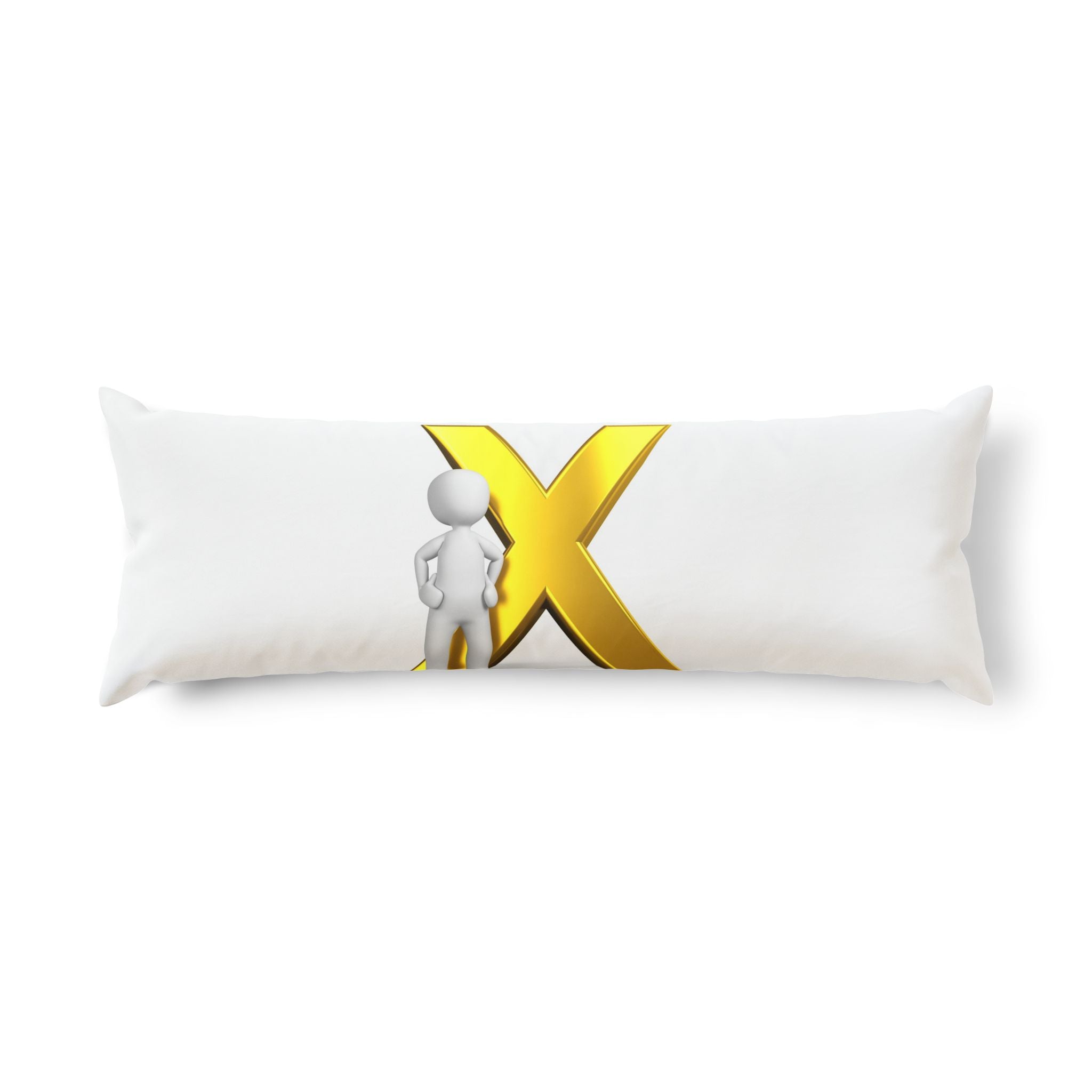 Stick Figure Standing by Gold X Body Pillow | Minimal Typography Body Pillow