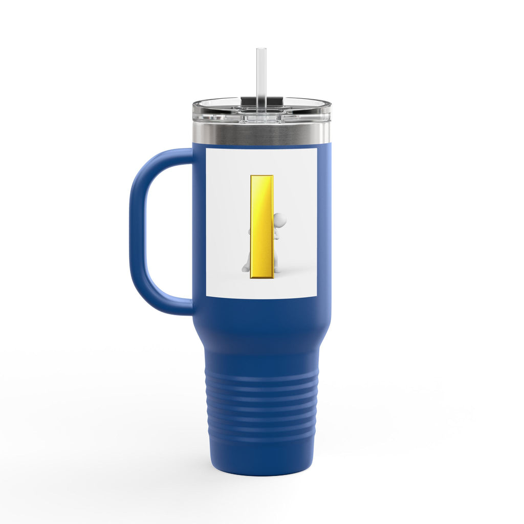 Yellow Letter i Character Travel Mug | 40oz Insulated Tumbler