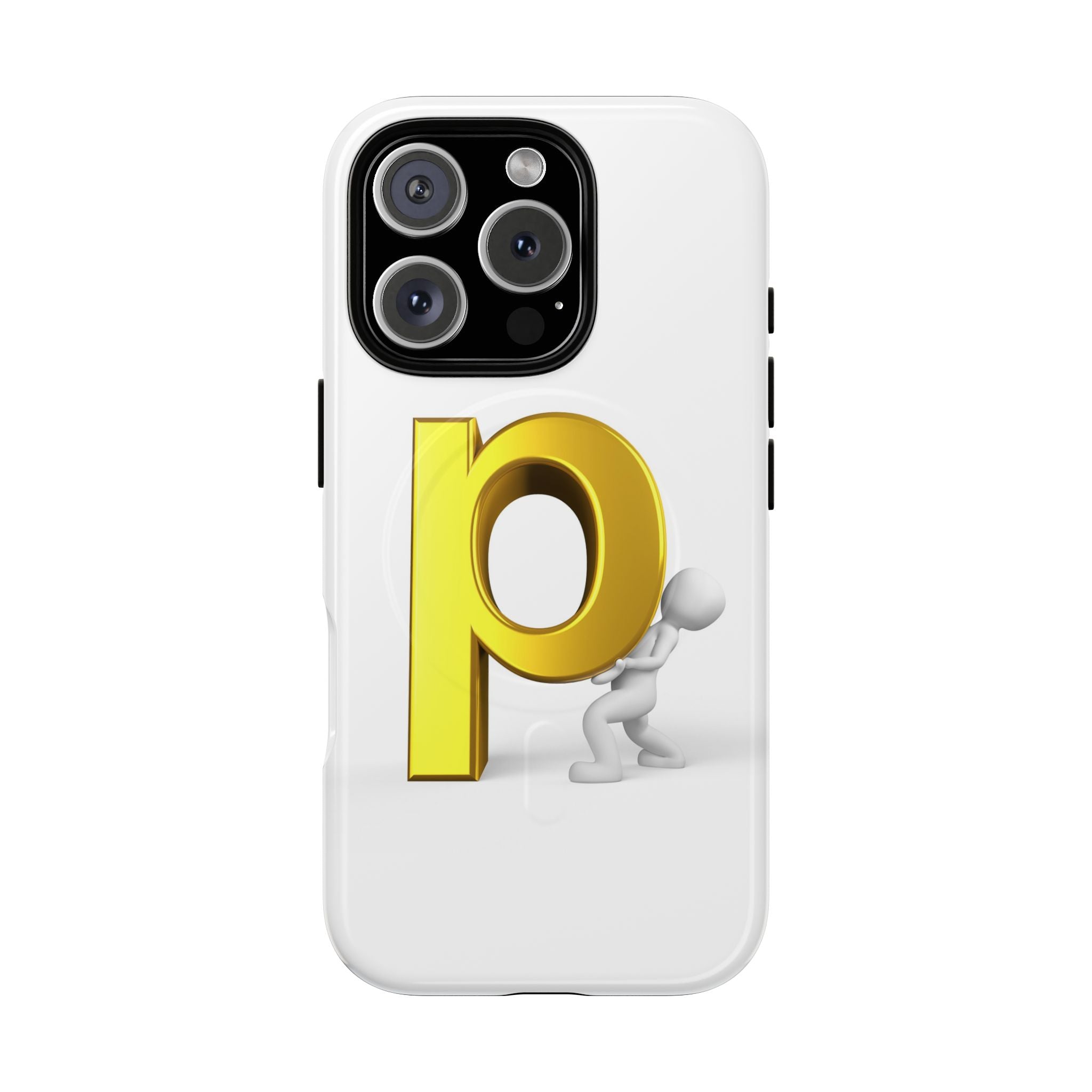 3D Gold Letter P Phone Case | Tough Magnetic Phone Case