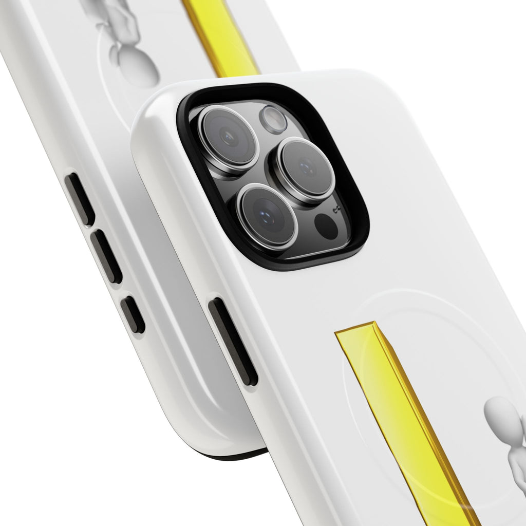 Yellow 3D Letter L with Sitting Figure phone case | Tough Magnetic Case