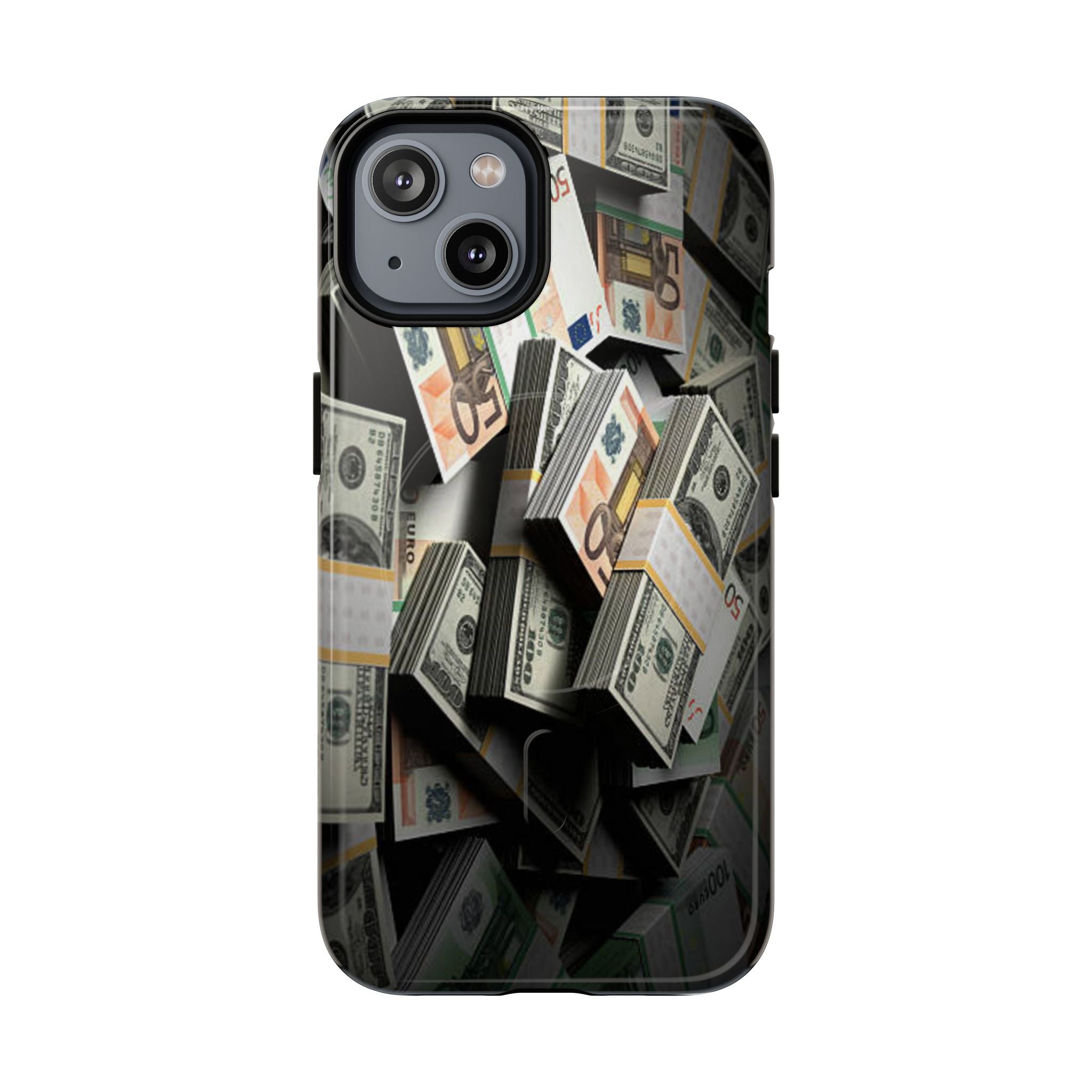 Coque de téléphone Argent Empilé | Coque magnétique robuste