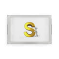 Gold Letter S Monogram Acrylic Serving Tray | Initial Letter S Tray