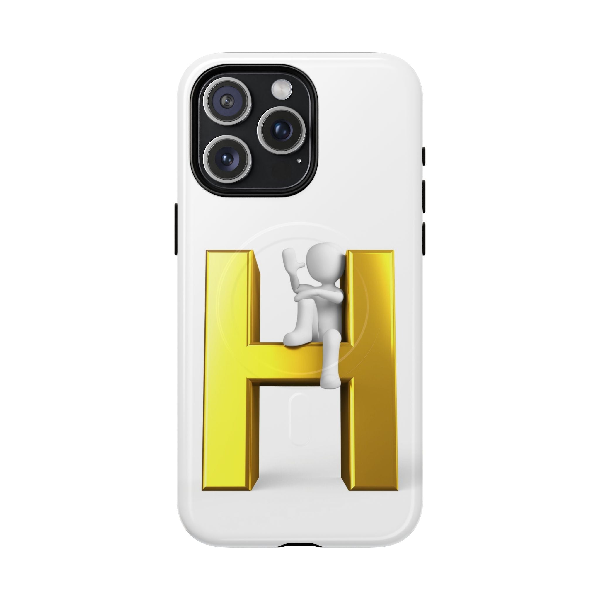 Coque de téléphone Grimpante Lettre H Dorée | Coque Magnétique Robuste