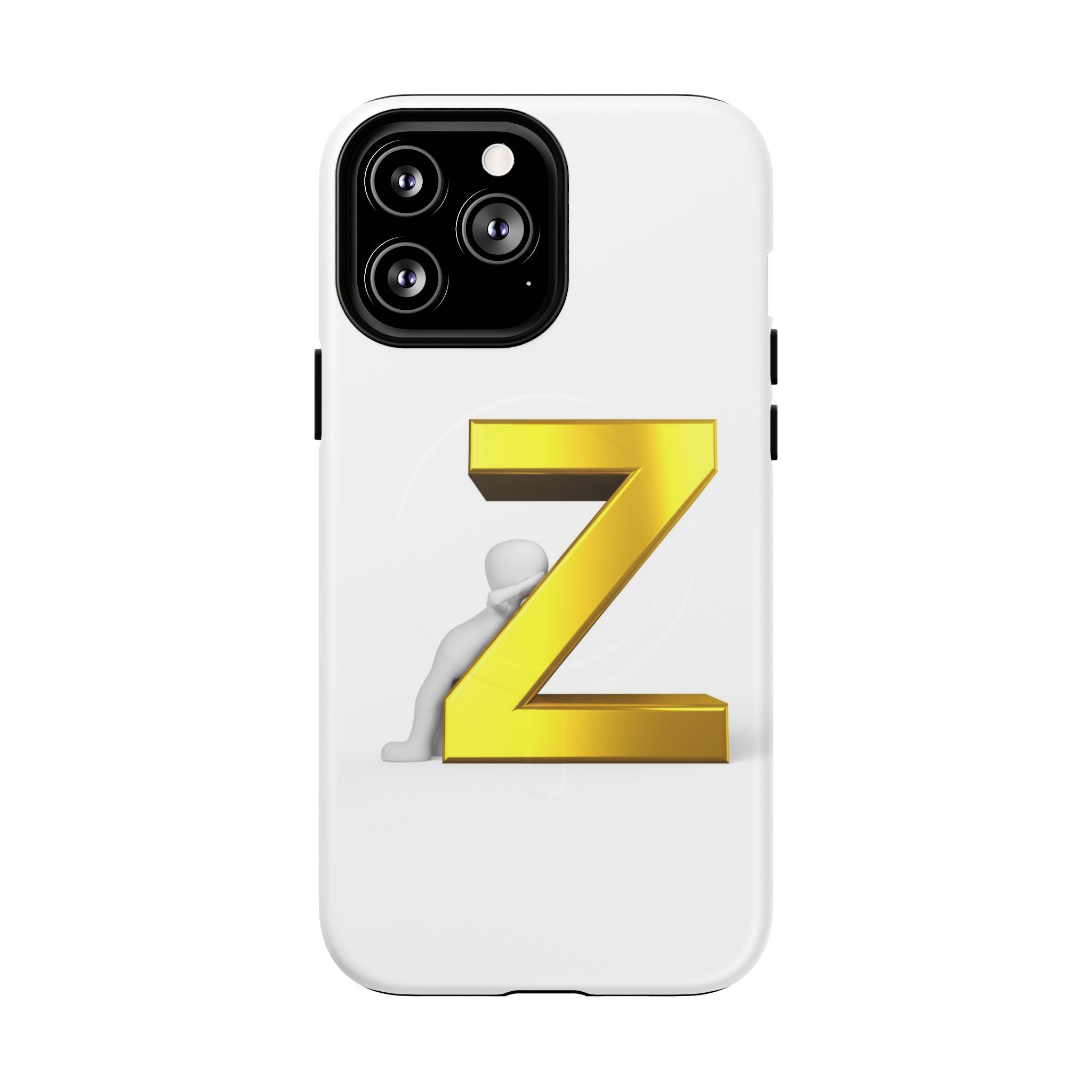Coque de téléphone 3D Lettre Z Dorée | Coque magnétique robuste