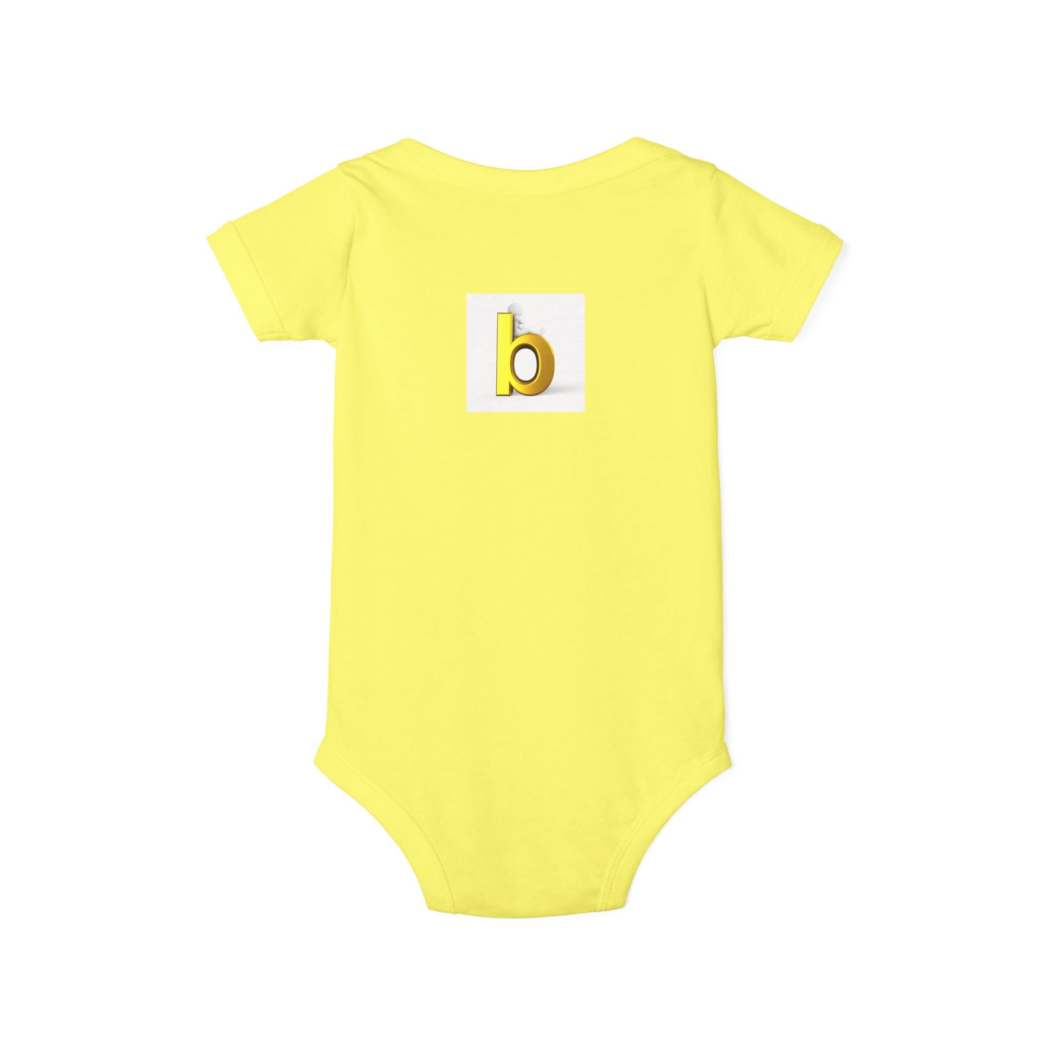 Yellow Lowercase b Infant Onesie | Baby Bodysuit