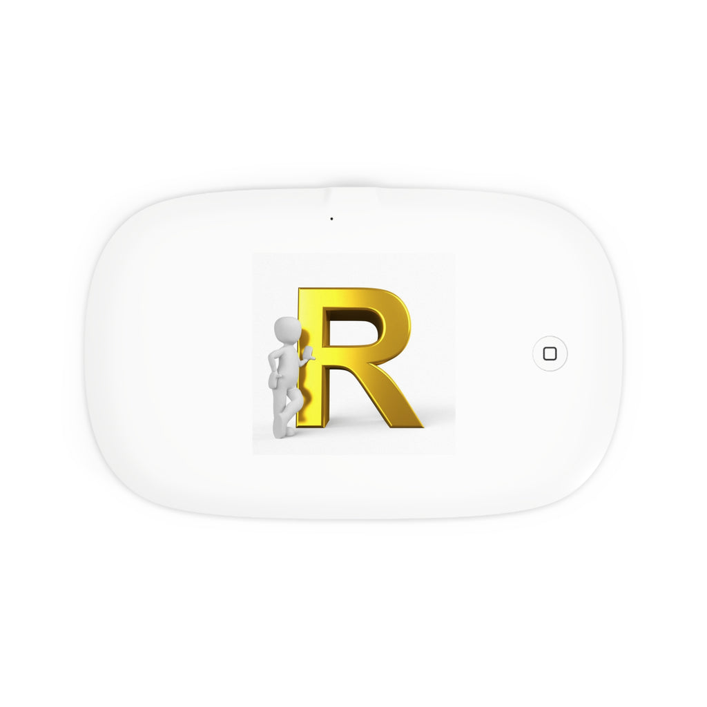 Gold Letter R Design UV Phone Sanitizer and Wireless Charging Pad | Monogram R
