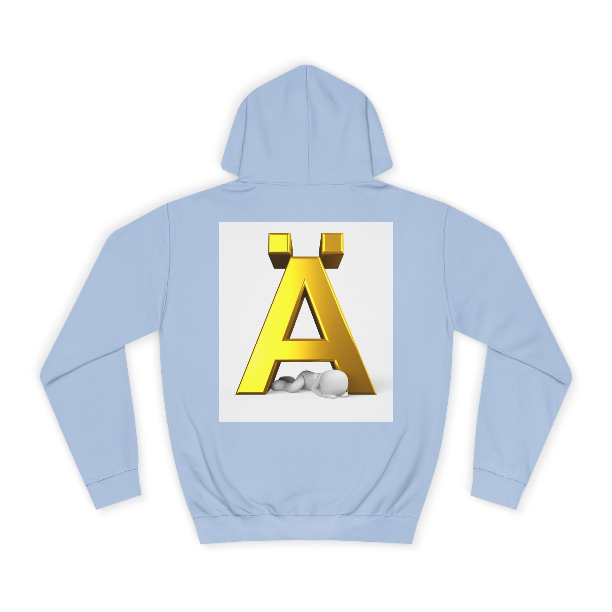 Gold Letter Ä Hoodie | 3D Metallic A with Rocks