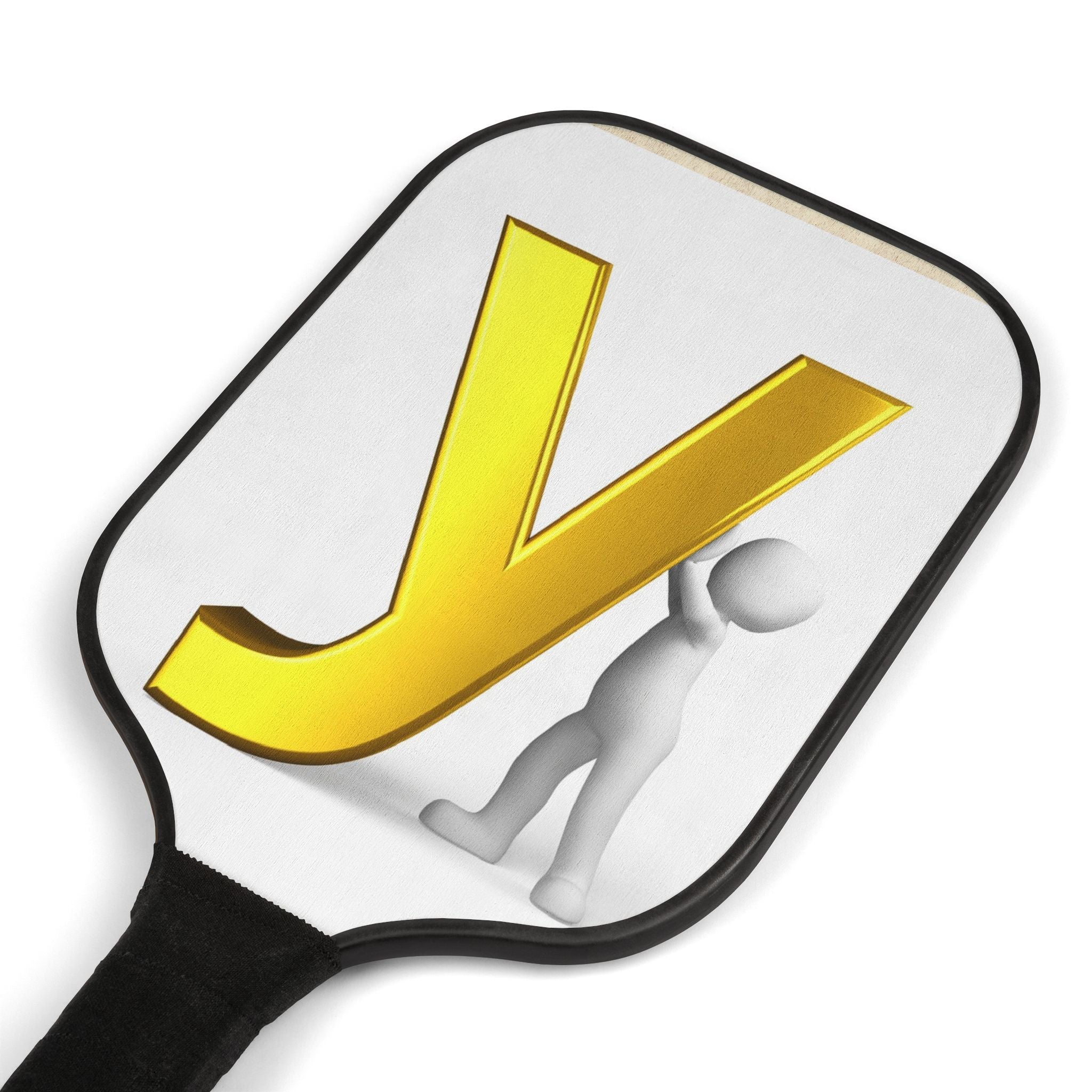 Yellow Y Letter Pickleball Paddle