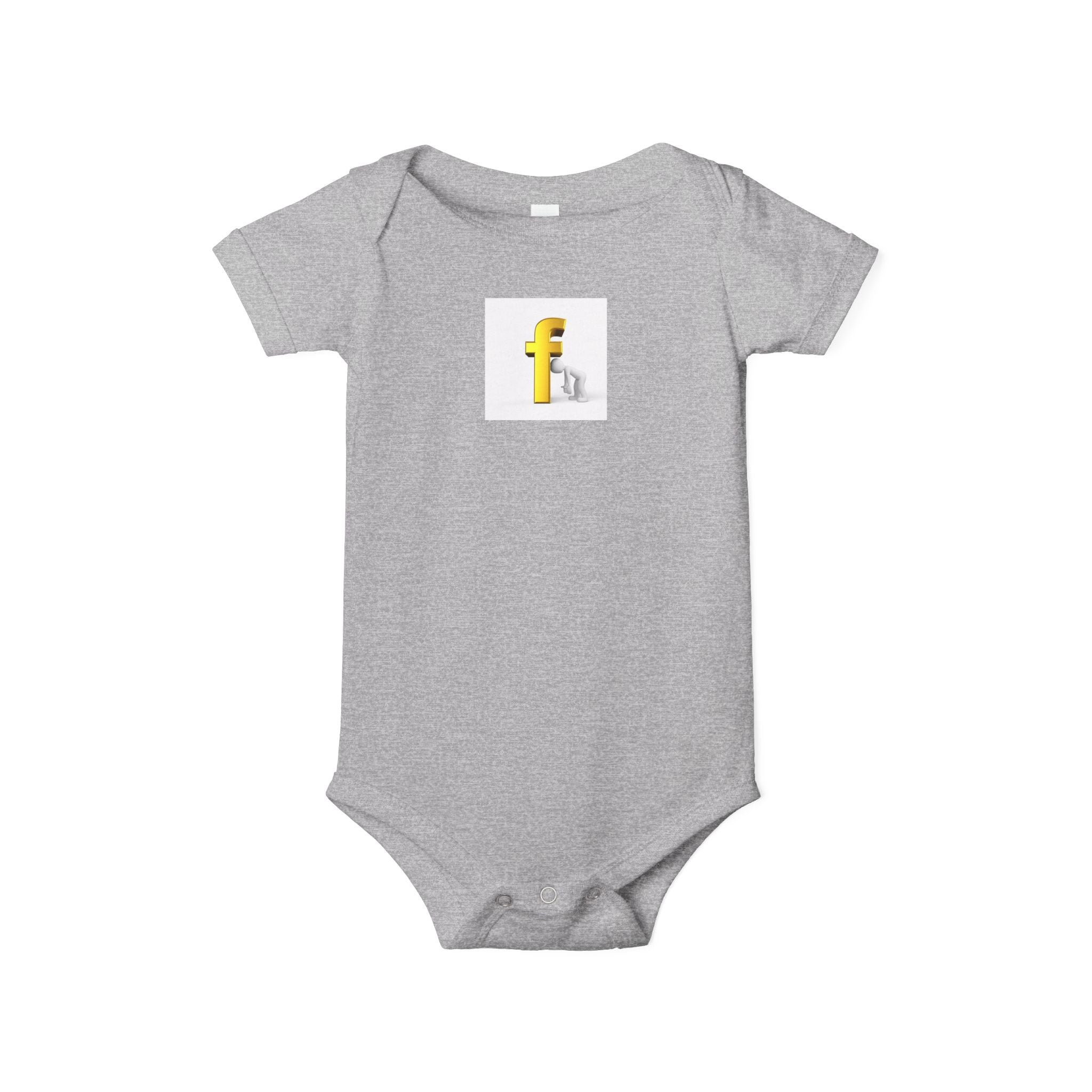 Yellow Letter F Initial Baby Onesie | Infant Jersey One Piece