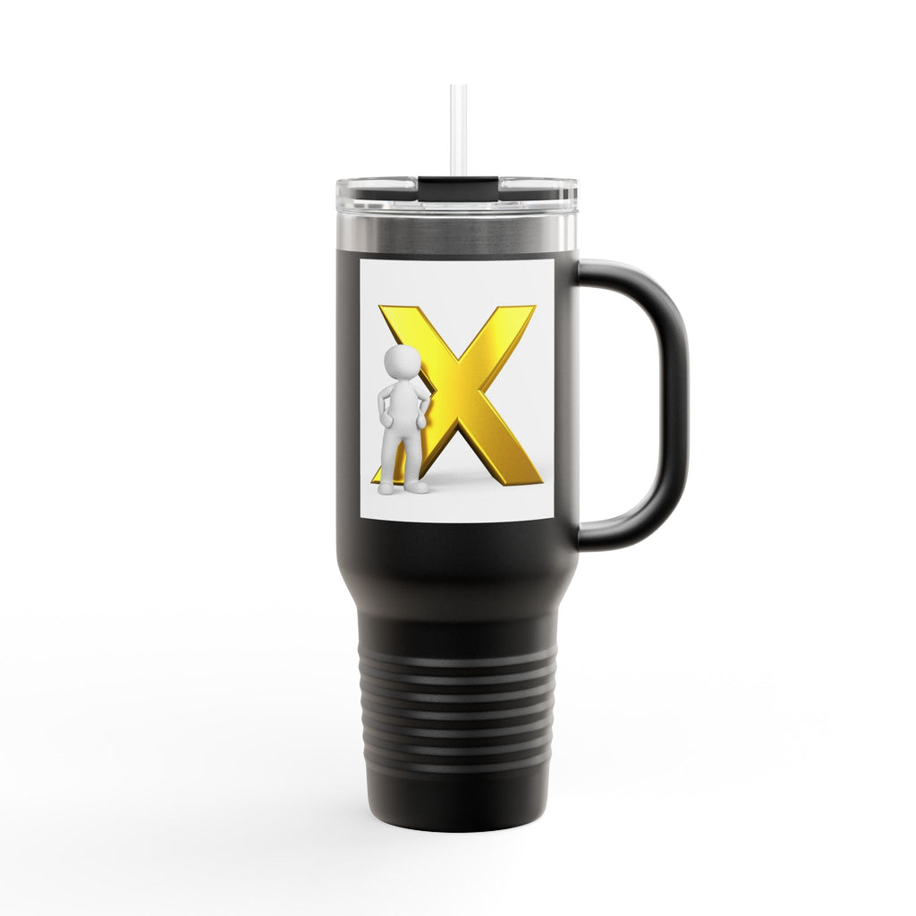 3D Person with Gold X Tumbler 40oz