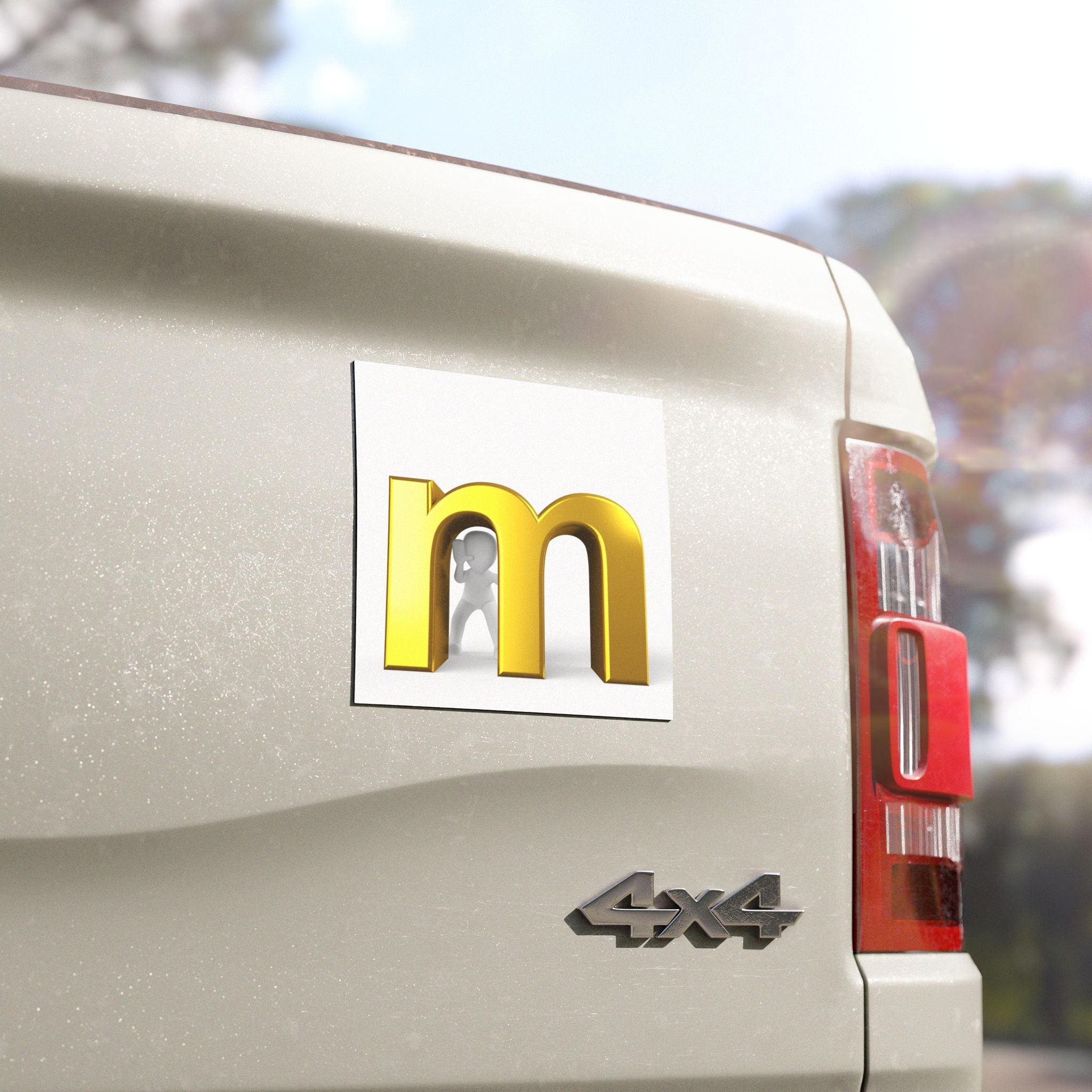 Gold Letter M Car Magnet | Alphabet Monogram Magnetic Decal