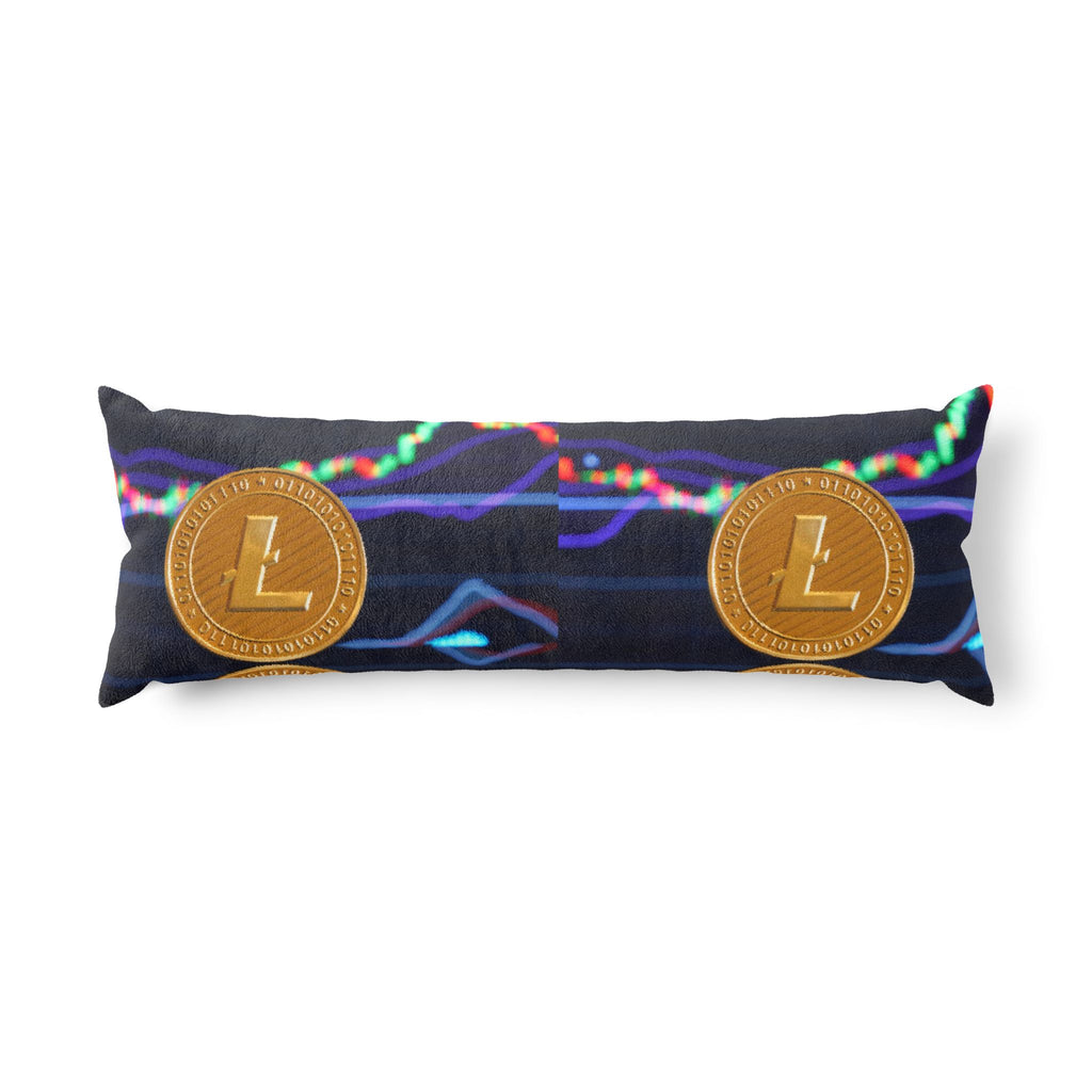 Litecoin Crypto Coins body pillow | Cryptocurrency trading chart design