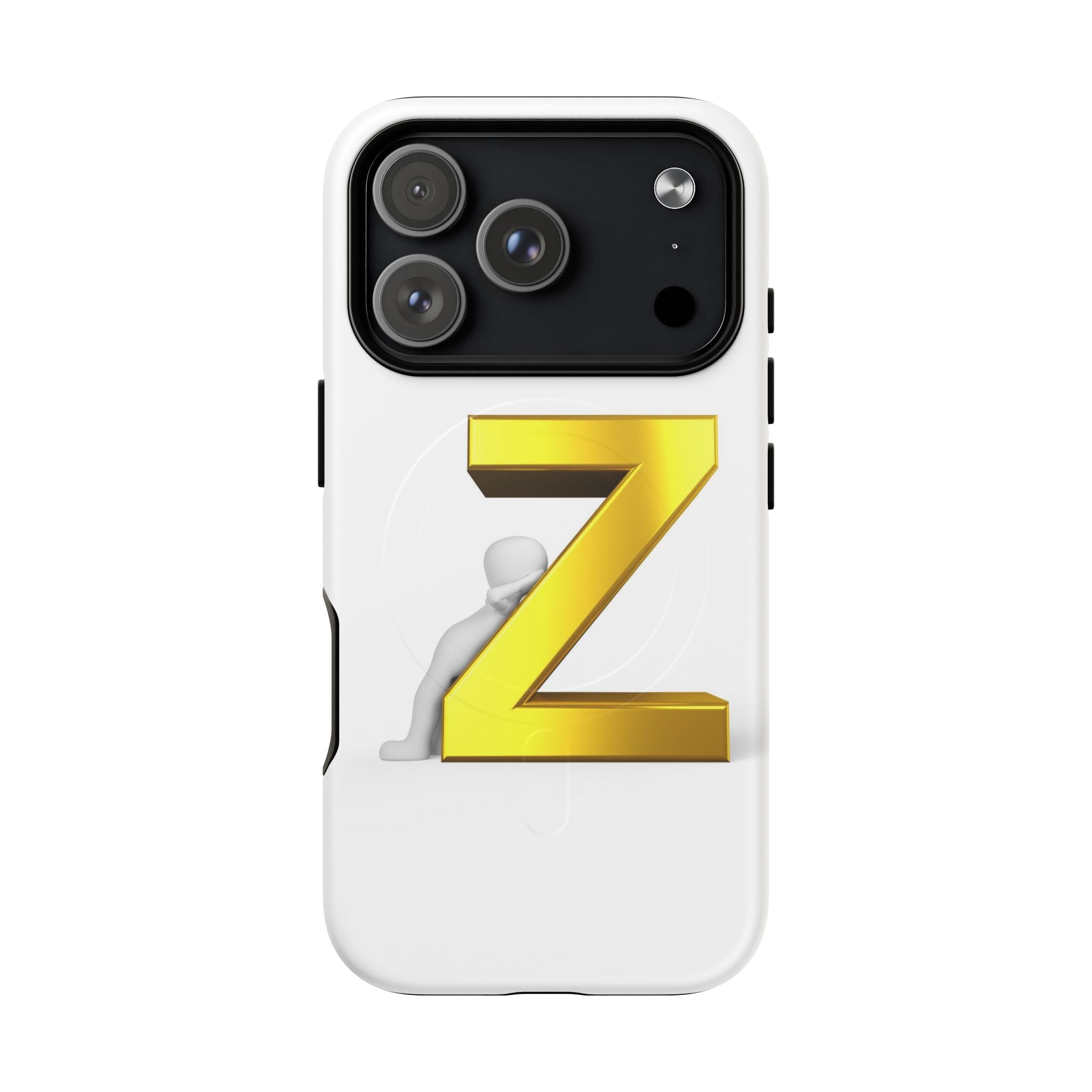 Coque de téléphone 3D Lettre Z Dorée | Coque magnétique robuste