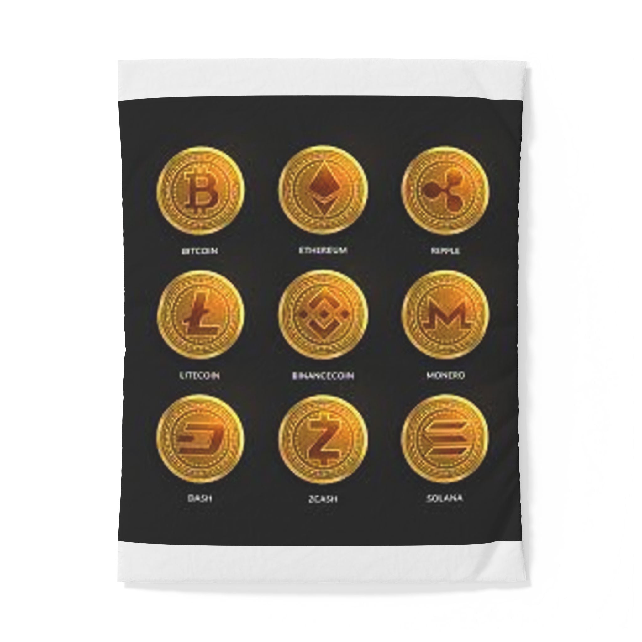 Cryptocurrency Coins Duvet Cover | Bitcoin Ethereum Ripple Litecoin Monero