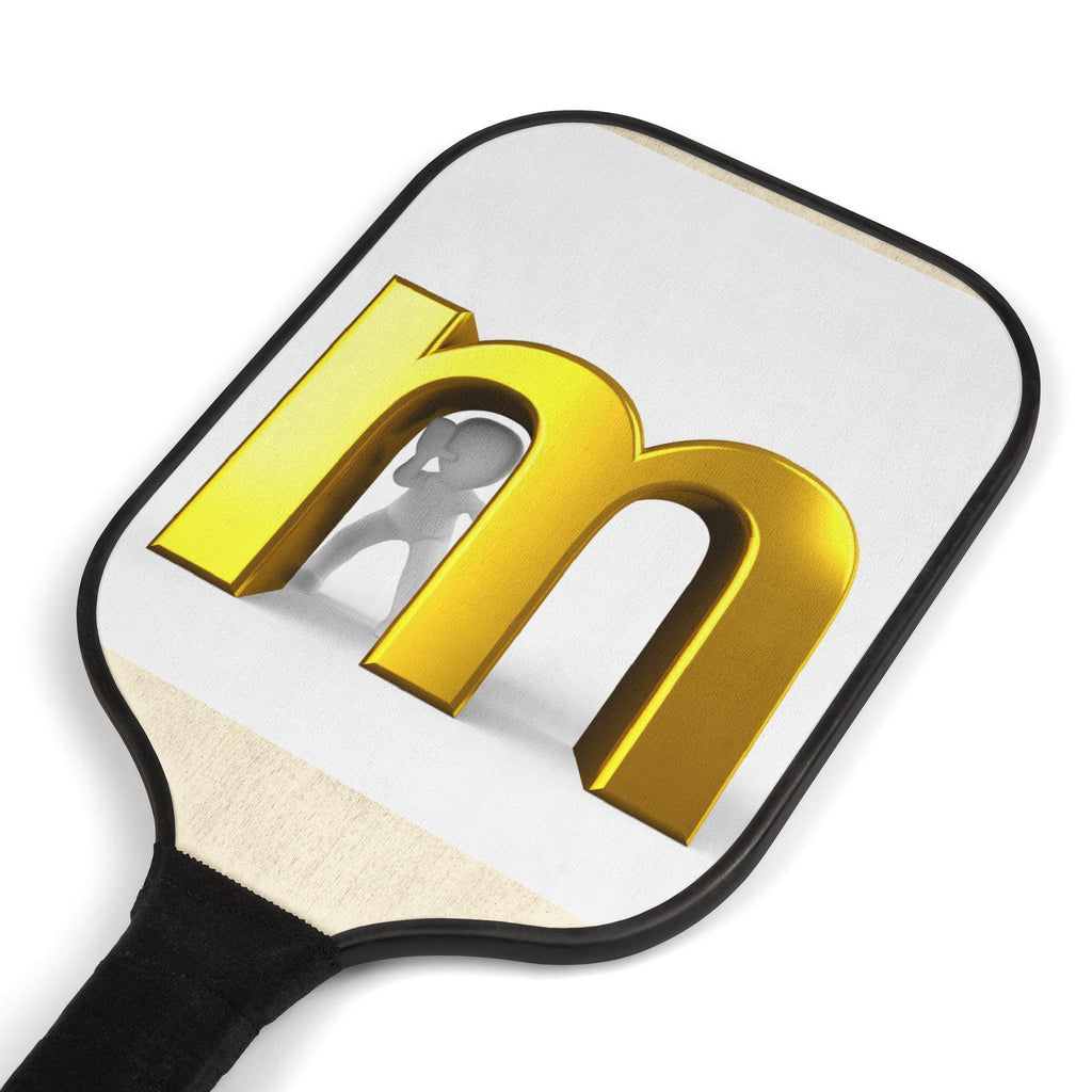 Gold Letter M Pickleball Paddle