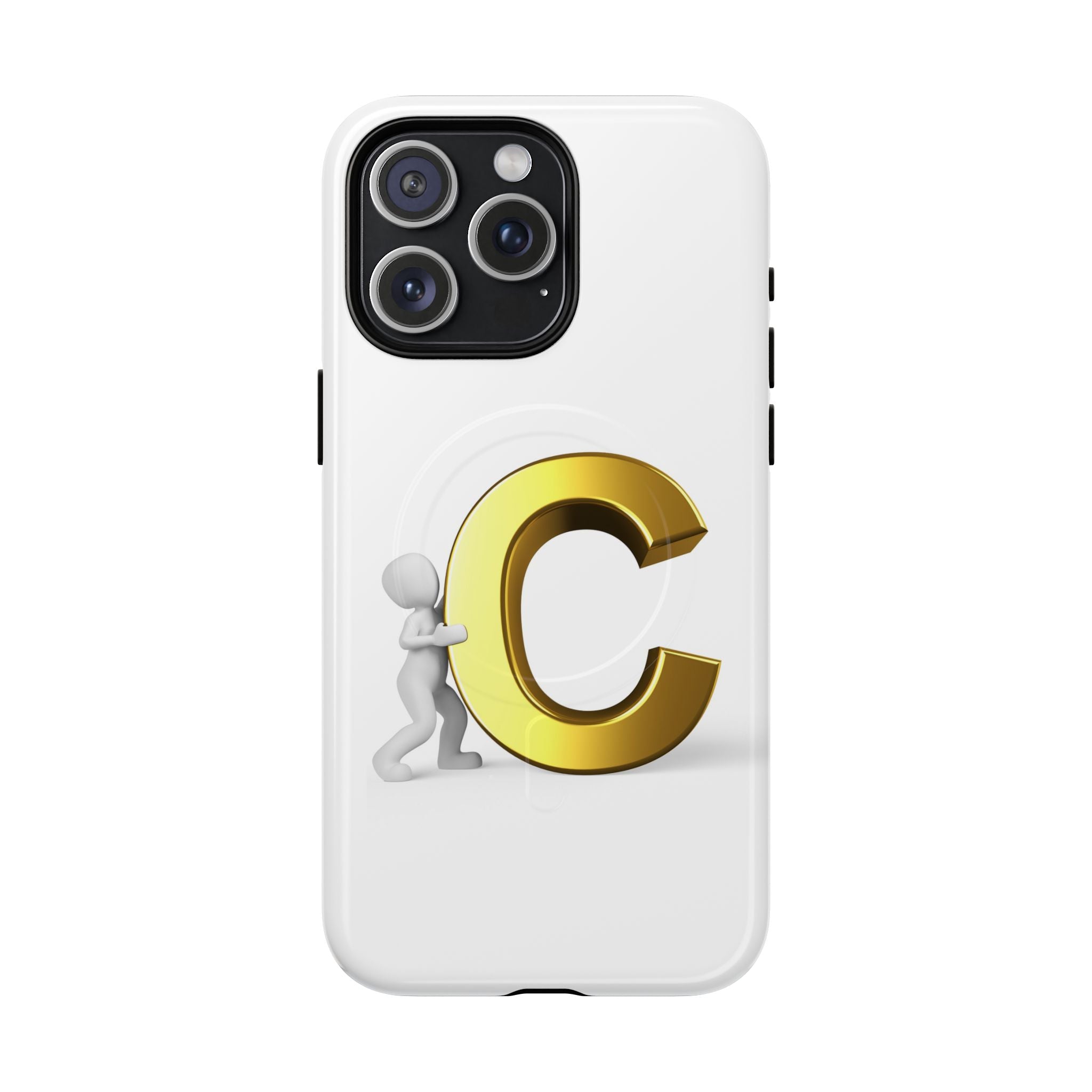 Coque de téléphone Monogramme Lettre C Or | Coque magnétique résistante