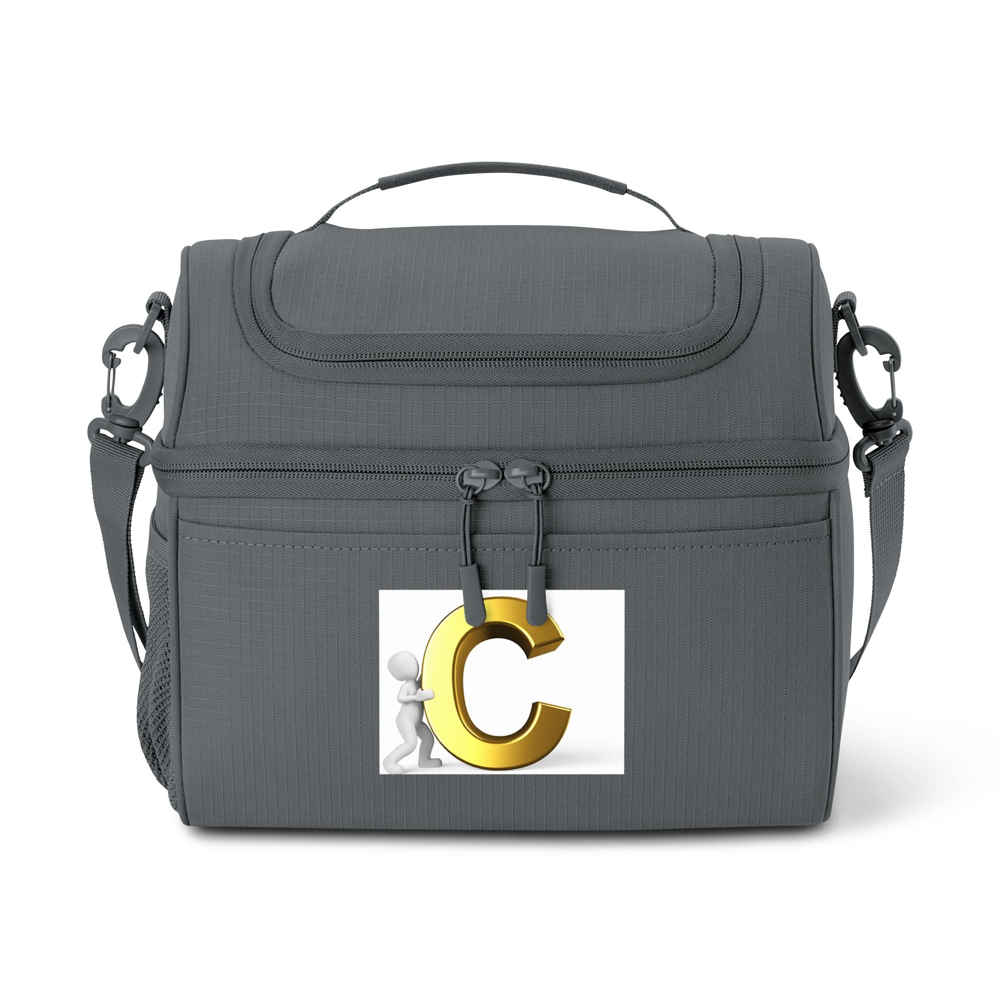 Gold Letter C Cooler Bag | Monogram Initial Insulated Lunch Tote