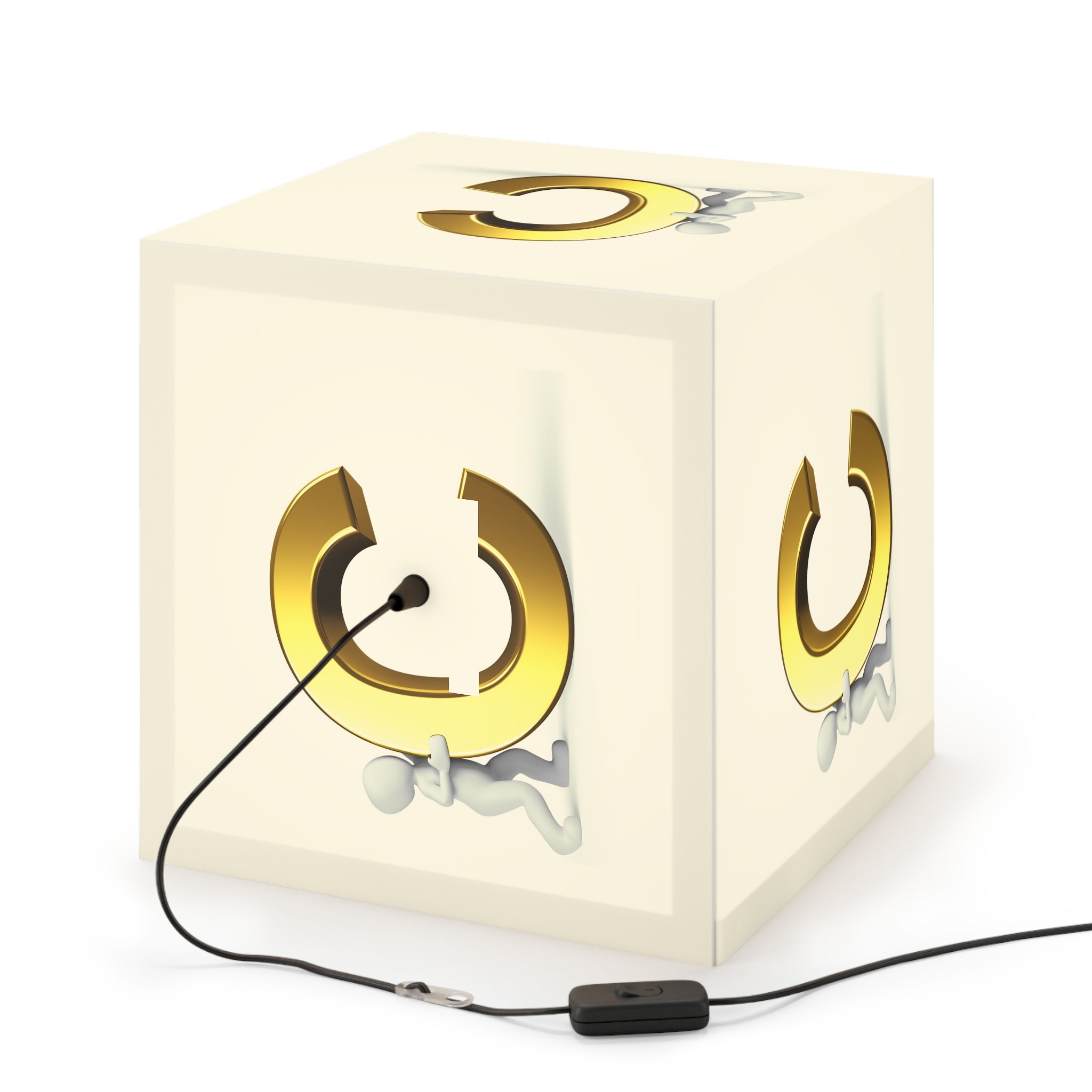 Gold Letter C Cube Lamp | Personalized Initial Light Cube