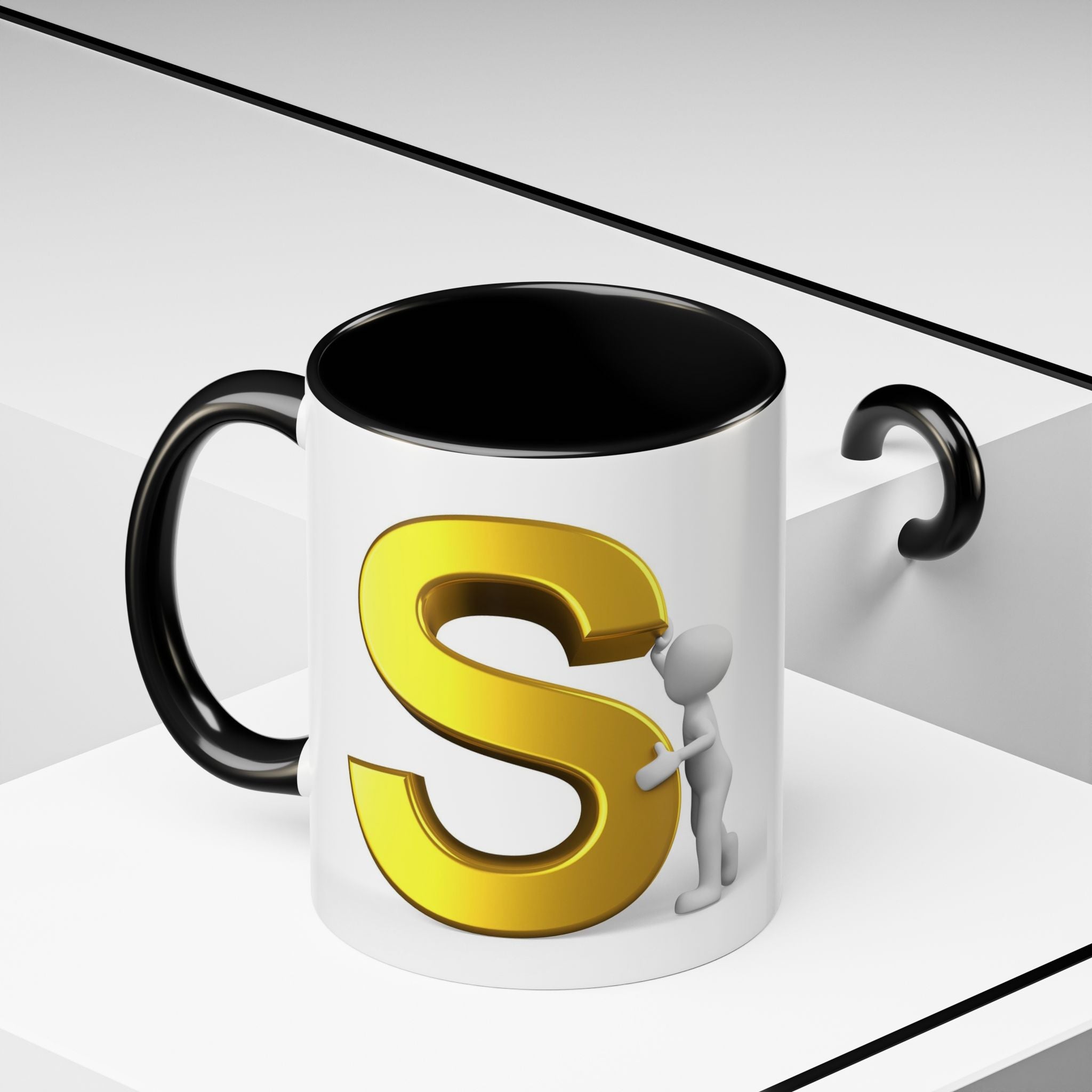 Gold Letter S Initial Mug | Accent Coffee Mug