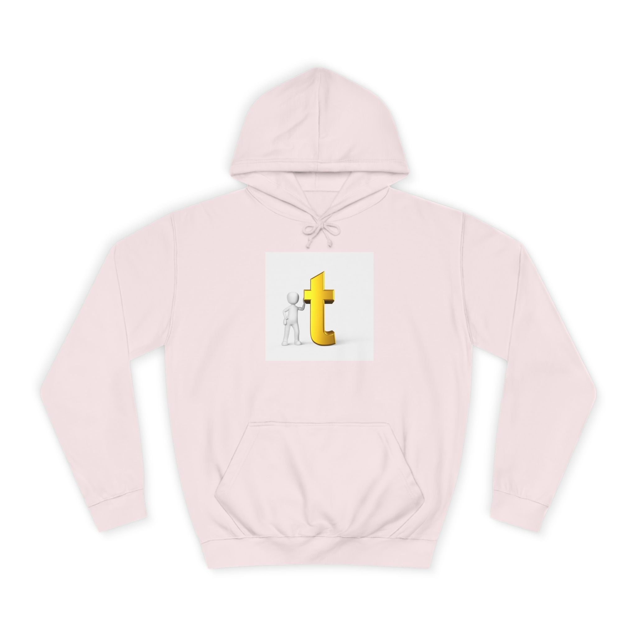 Sweat à capuche 3D Gold Letter T | Sweat-shirt initial minimaliste Letterman