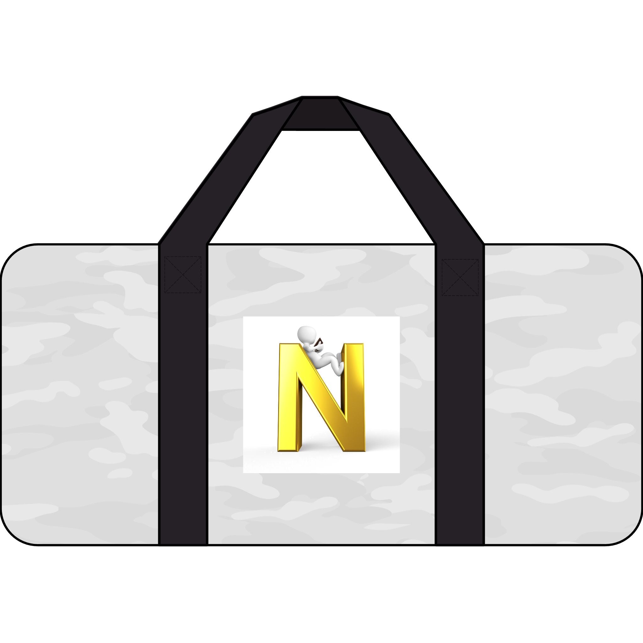 Yellow Letter N Monogram Tripper Duffel Bag | Checkered or Camo Strap Options