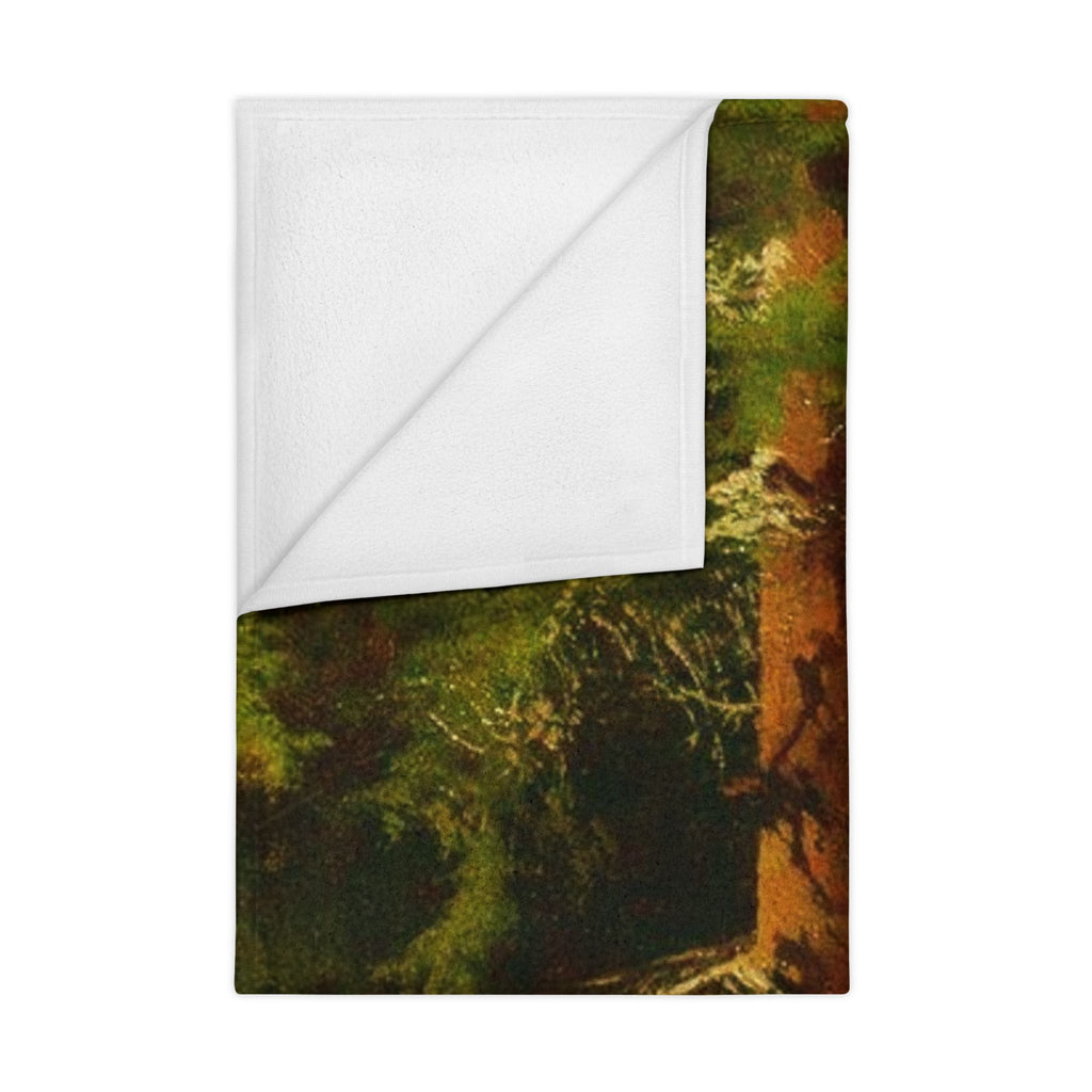 Forest Path Painting Toddler Blanket | Woodland Trees, Nature Scene