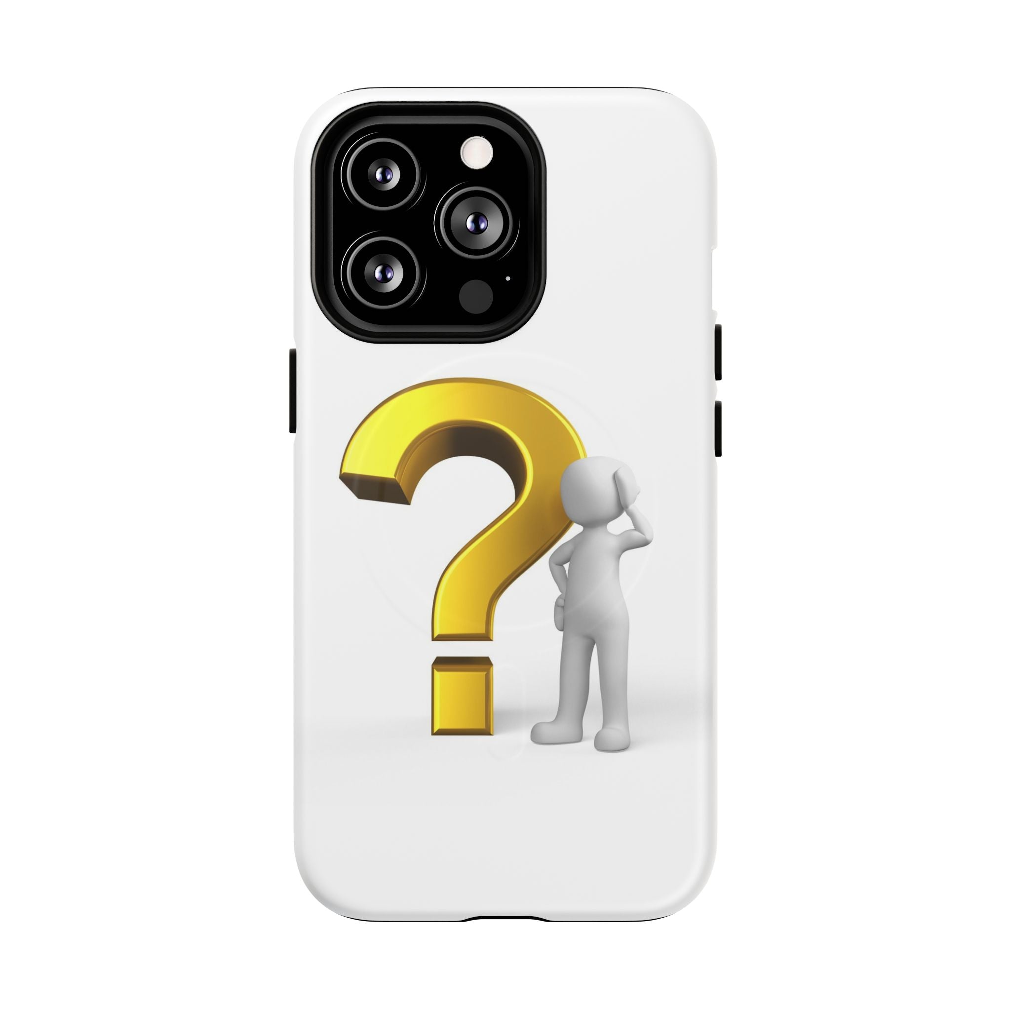 Coque de téléphone 3D point d'interrogation | Coque magnétique robuste