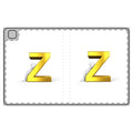 Gold 3D Letter Z design Tablet Folio Case | Initial monogram, minimalist alphabet