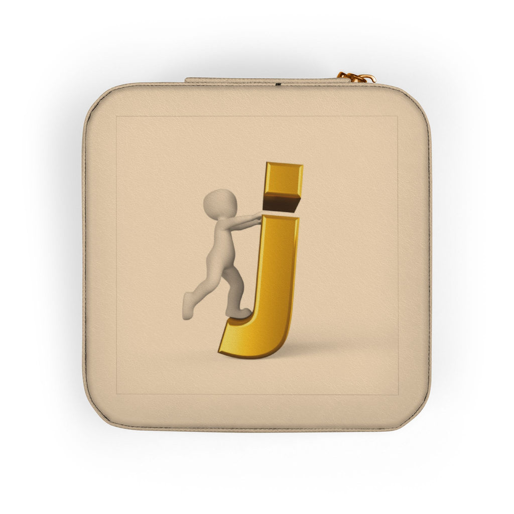 3D Letter J Climber Jewelry Travel Case | Compact Pink Organizer