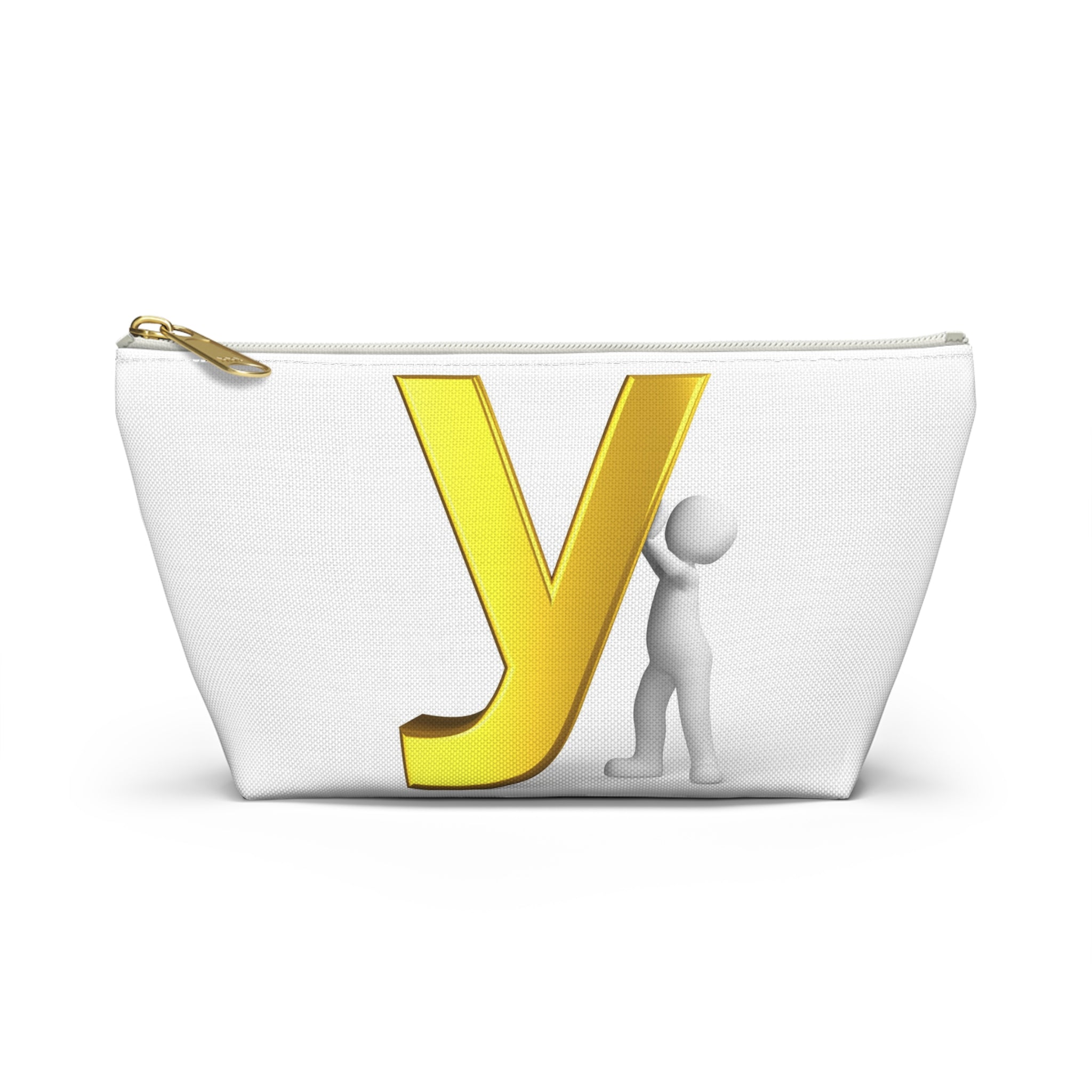 Gold Letter Y with 3D Figure Accessory Pouch