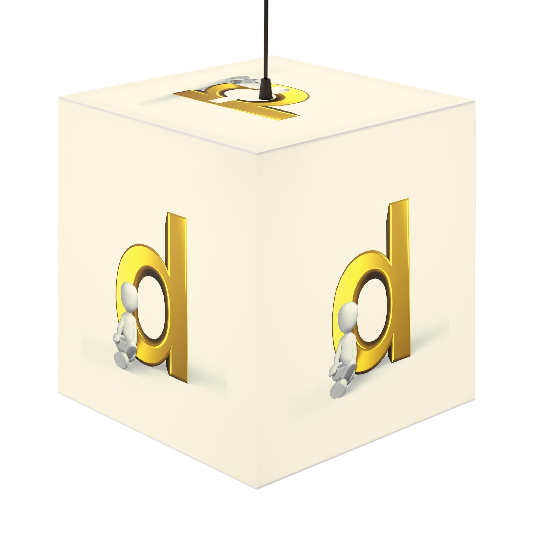 Gold Letter D Light Cube Lamp | Alphabet Initial Night Light