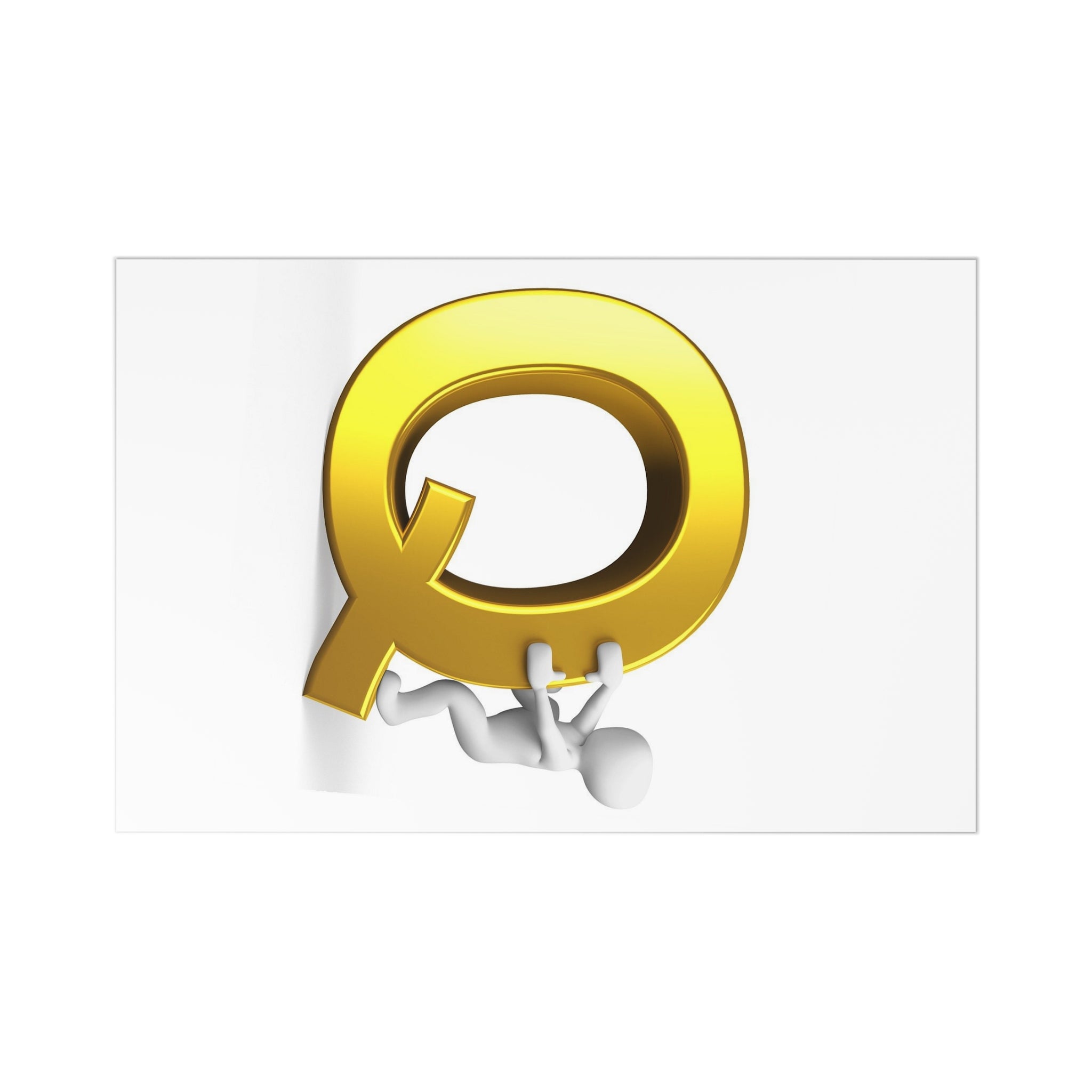 Golden Letter Q Postcards | Alphabet Initial Note Cards, 7 Pack