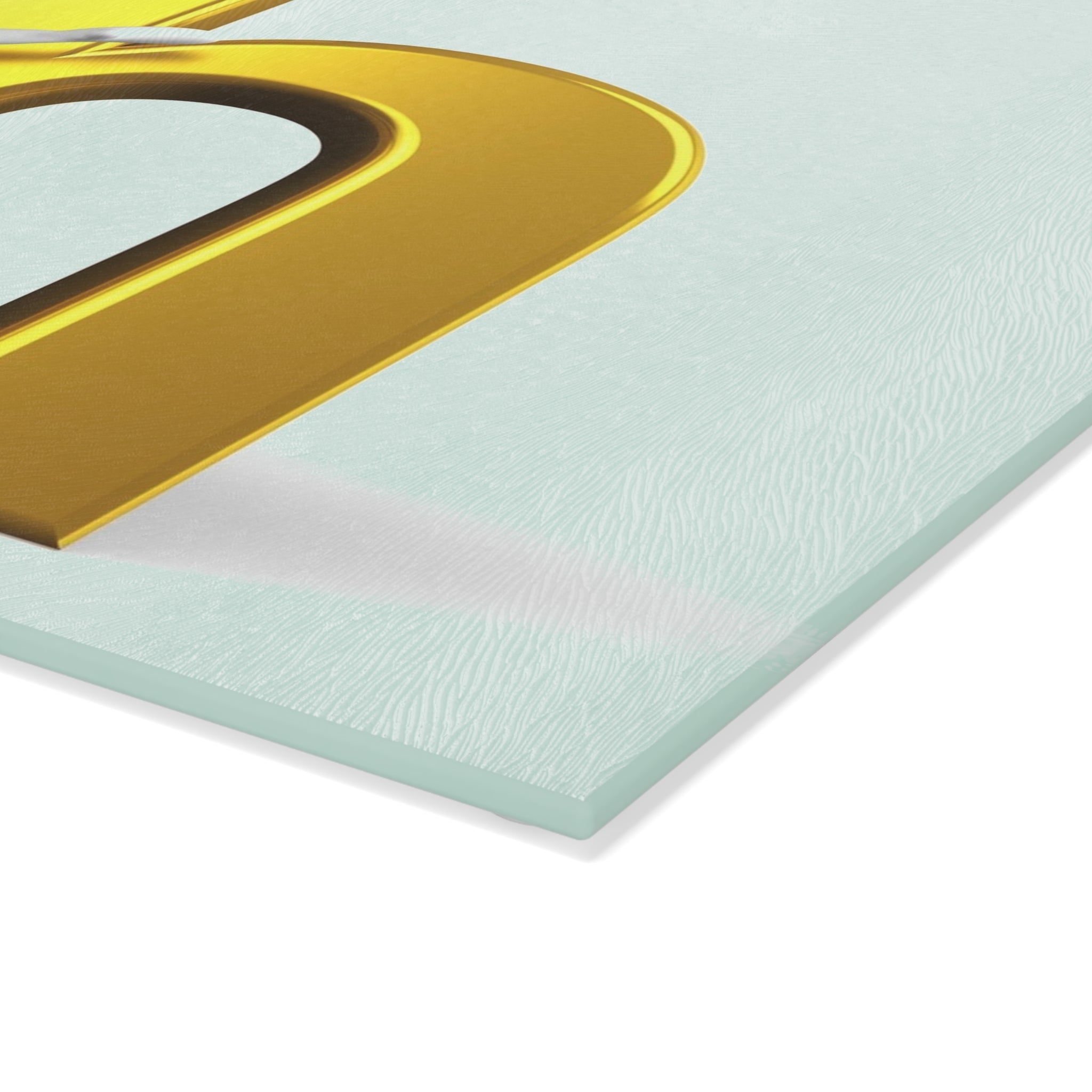 3D Figure Pushing Gold Letter H Glass Cutting Board | Alphabet Kitchen Décor