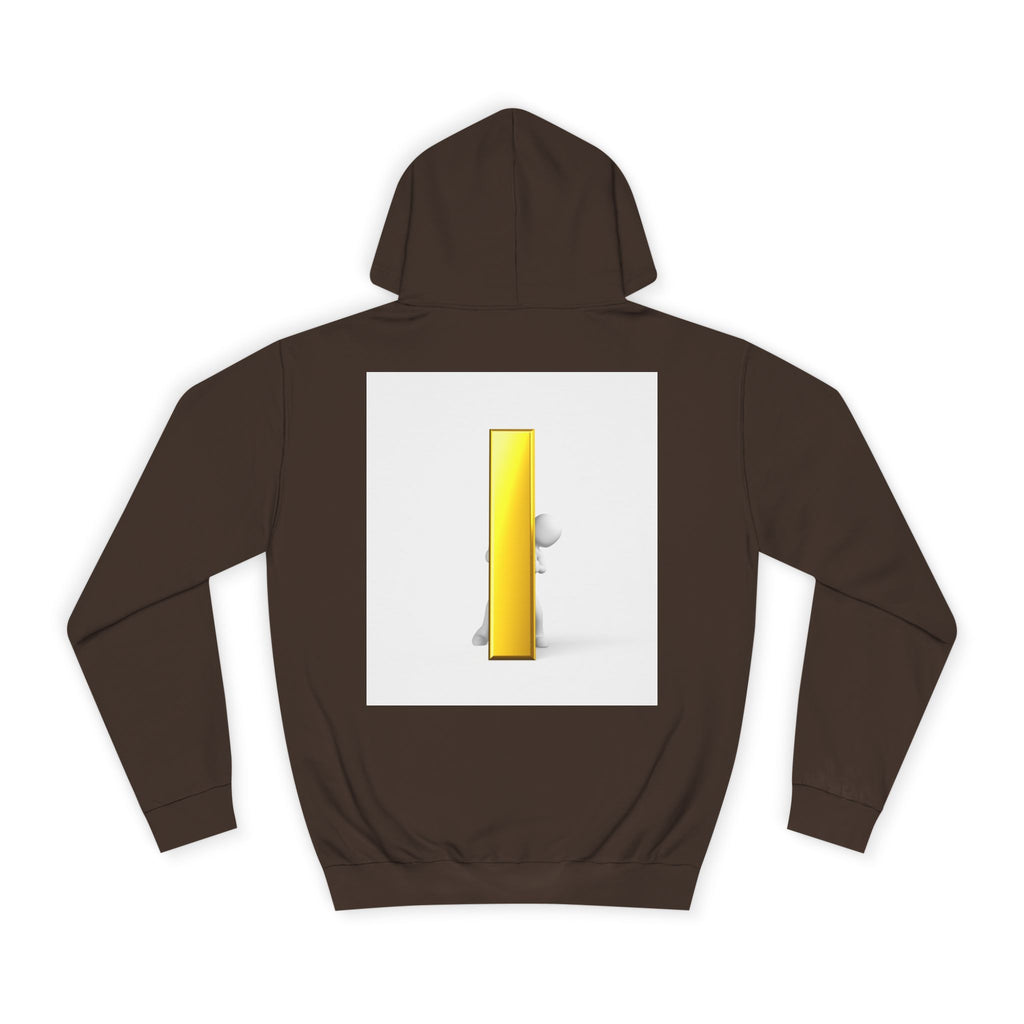 Gold Letter i Character Hoodie | Minimalist 3D Column Illustration
