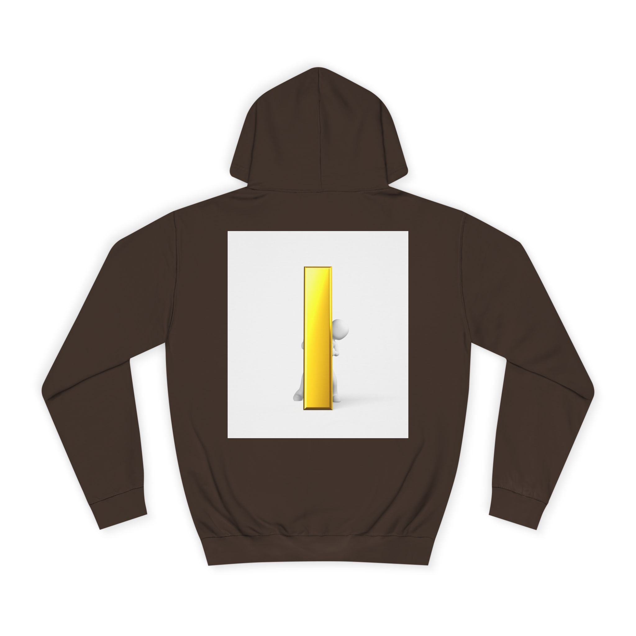 Gold Letter i Character Hoodie | Minimalist 3D Column Illustration