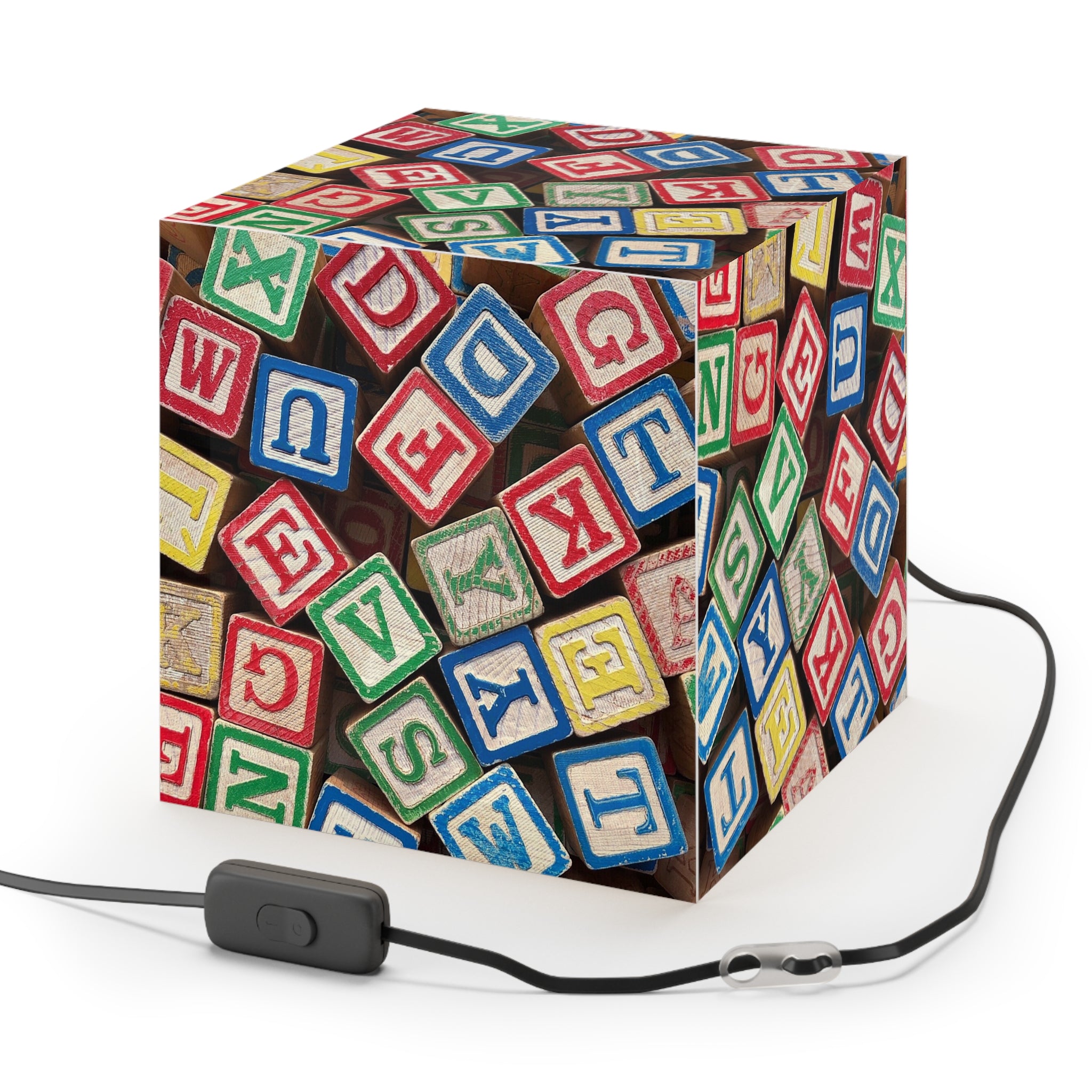 Alphabet Blocks Light Cube Lamp | Colorful Kids Nursery Decor