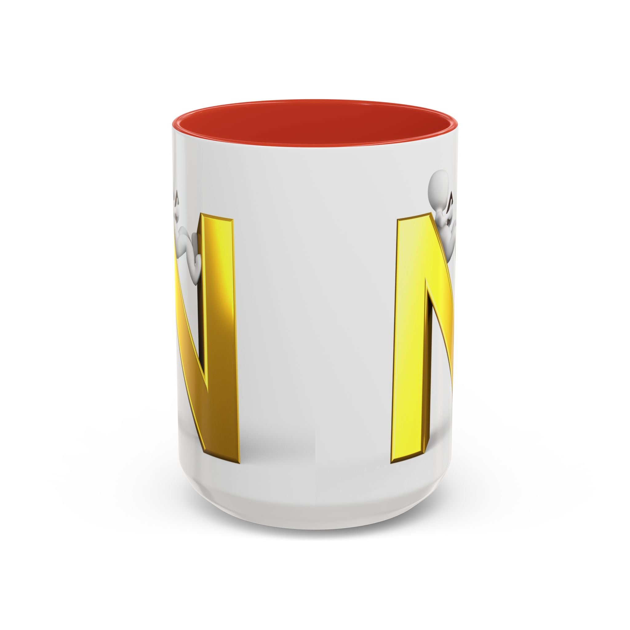 Mug monogramme lettre N dorée | Mug à anse colorée