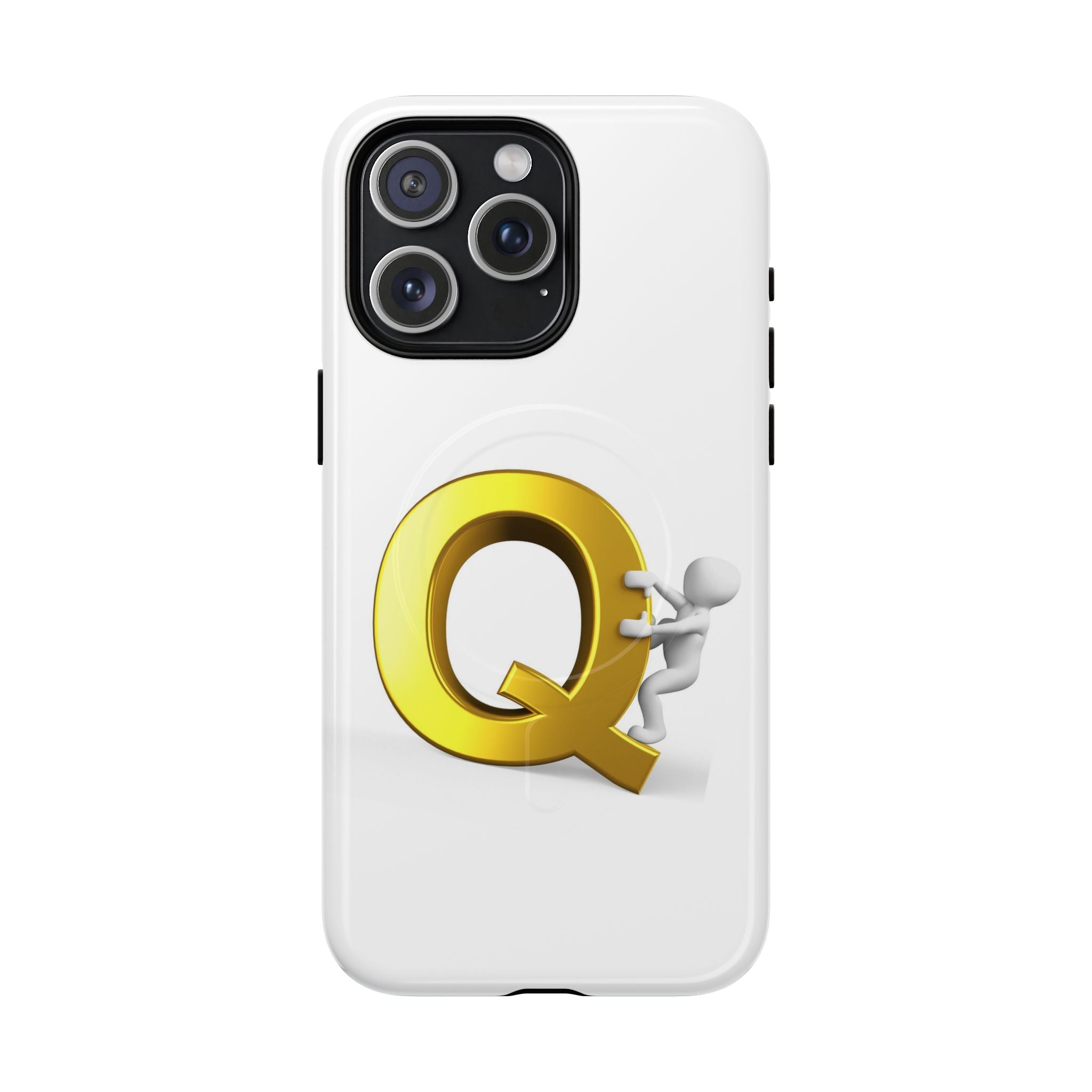 Coque de téléphone motif Lettre Q dorée | Coque de protection magnétique